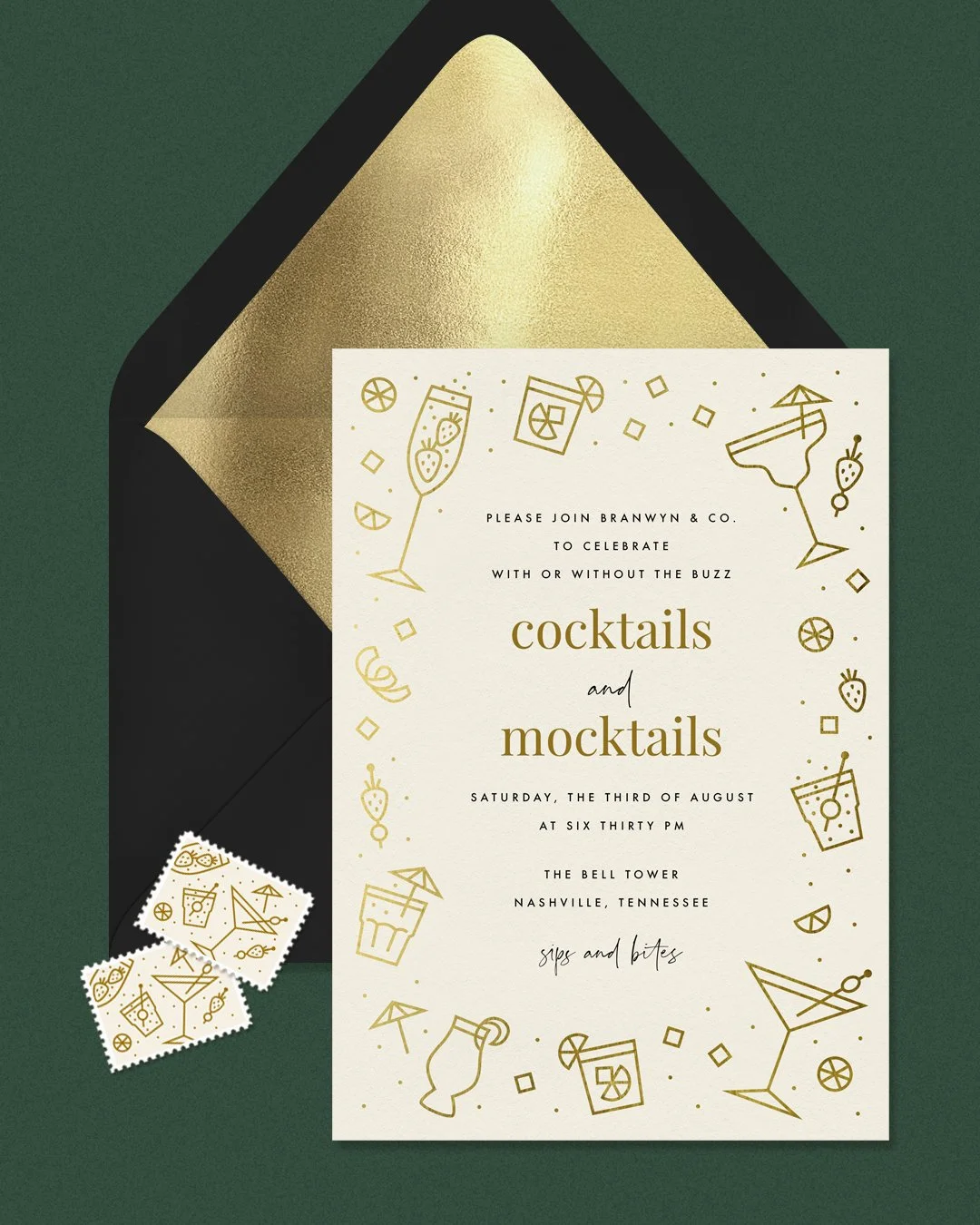 I designed this 'Golden Cocktails' digital invitation for @greenvelope for birthdays, bachelorette parties, happy hours, and anything worth toasting (with or without the buzz).
☼
@greenvelope #GVBusinessComp2025