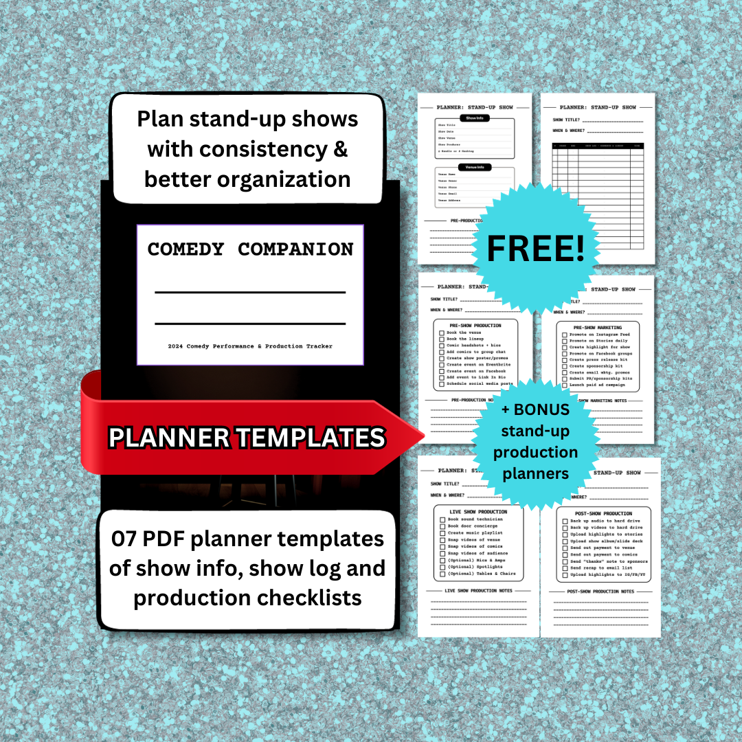 Stand-Up Show Production Planner Templates (PDF Freebie) | Comedy ...