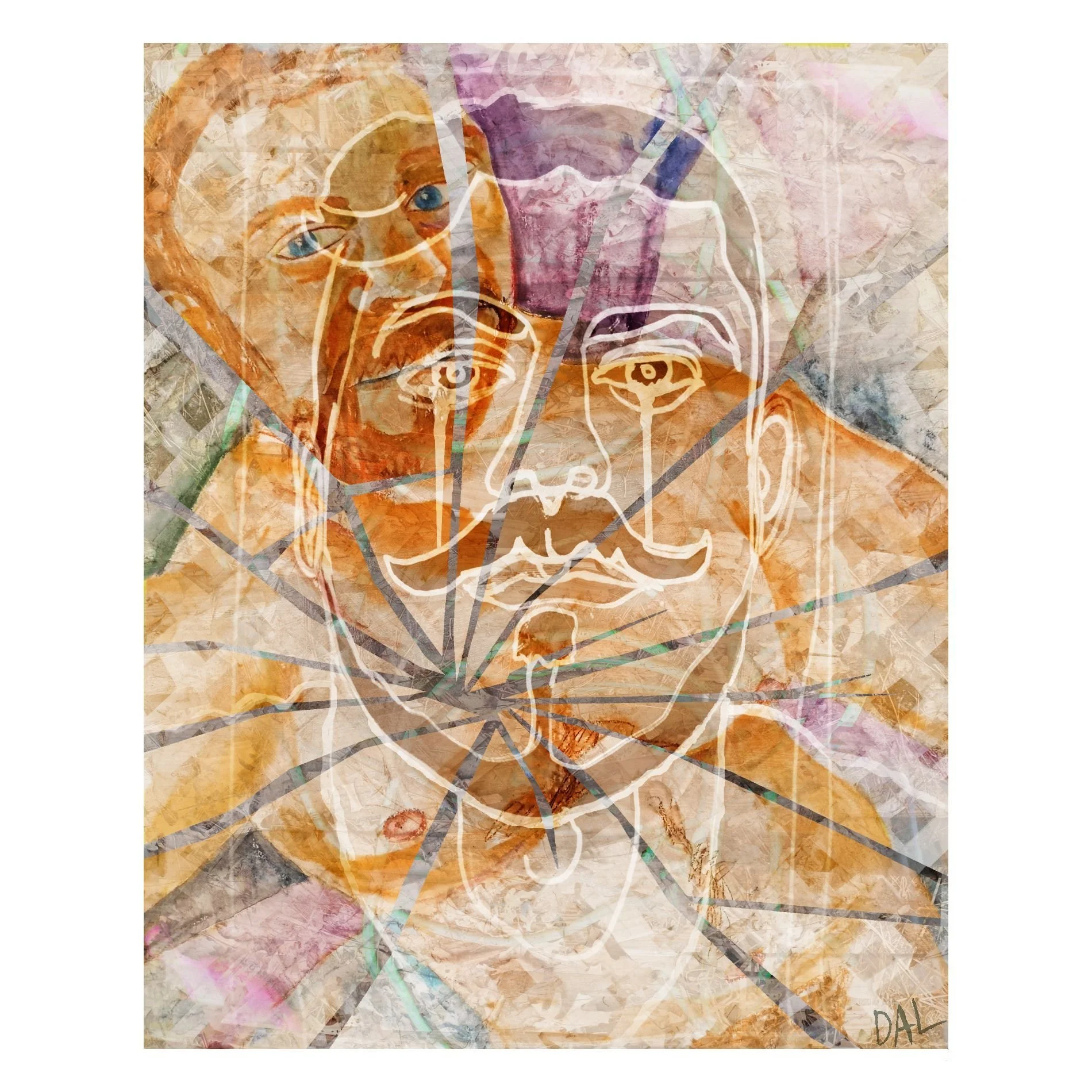 "Broken Reflection" digital collage. 2025