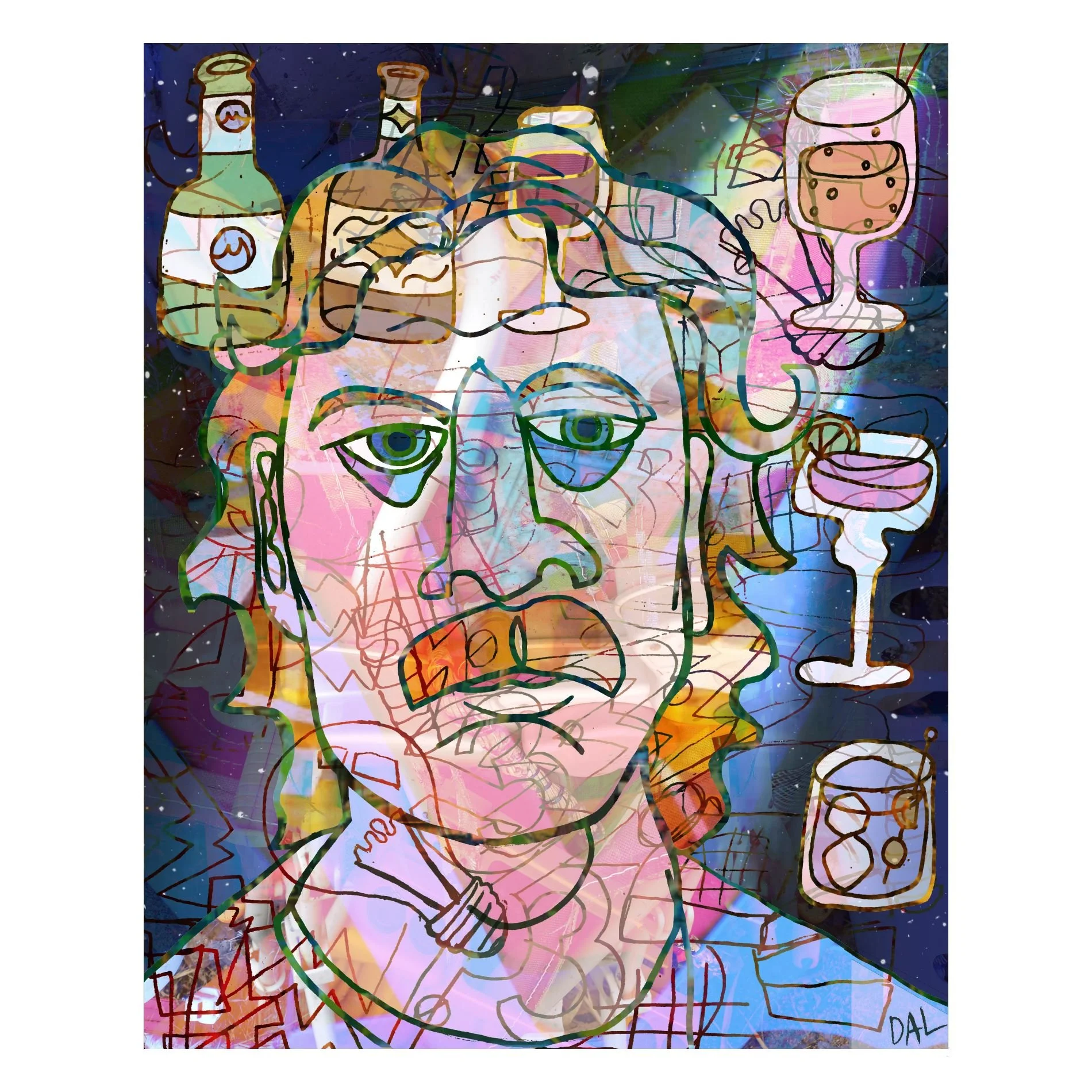 "Scoreboard" digital collage. 2025