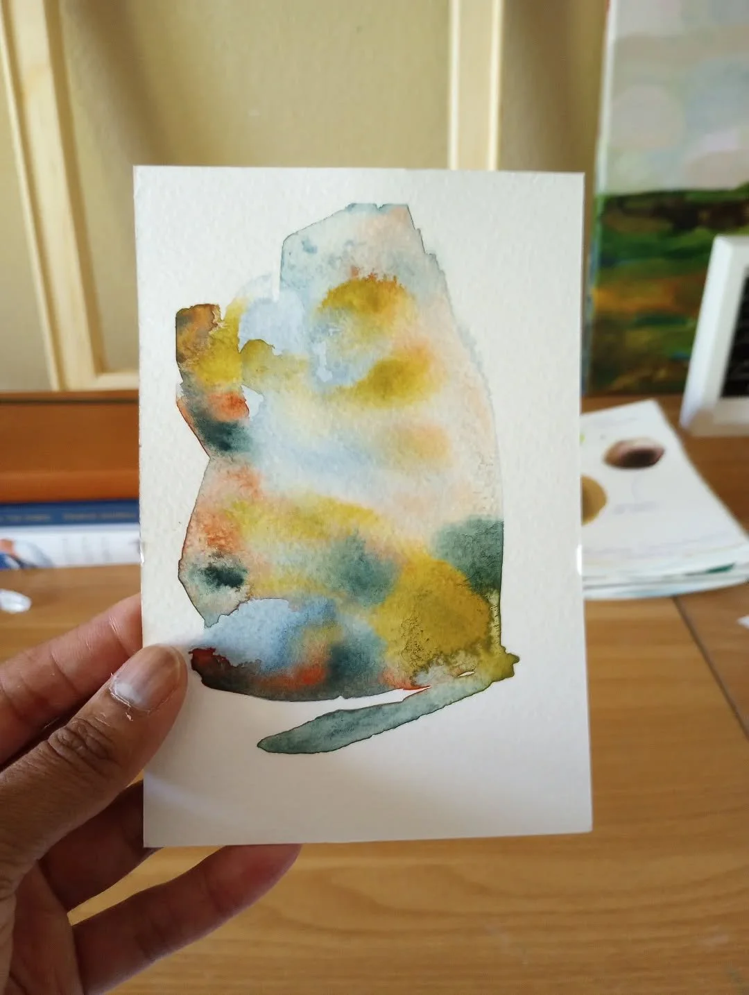 Title this.

4x6 abstract butterfly watercolor painting 
#dailyartpractice