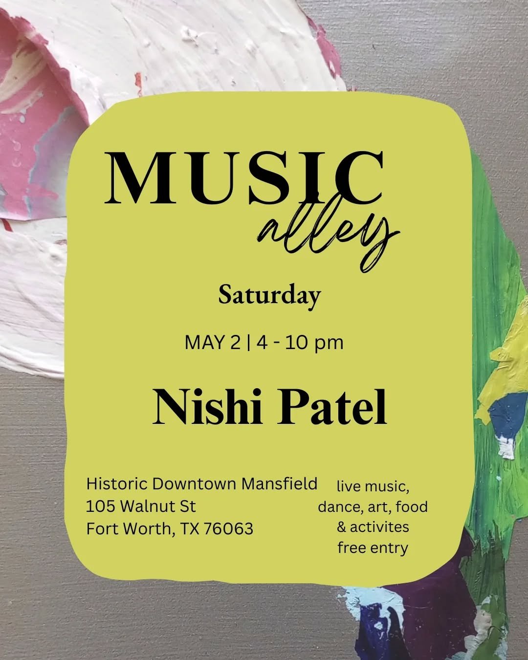 A few of my floral artworks have been accepted into the Mansfield Music Alley Event!&nbsp;🌹💚🌷

Come visit me and other talented artists in the art gallery tent on Saturday May 2nd.

https://www.mansfieldtexasarts.org/calendar/events/music-alley-20