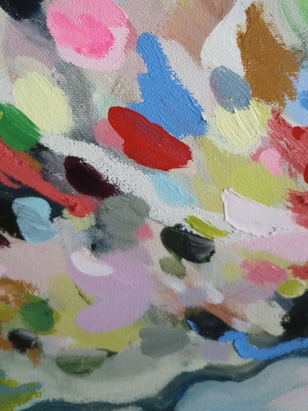 Closeups of a new painting because I am drooling over the details 😊 textured &amp; expressive.
