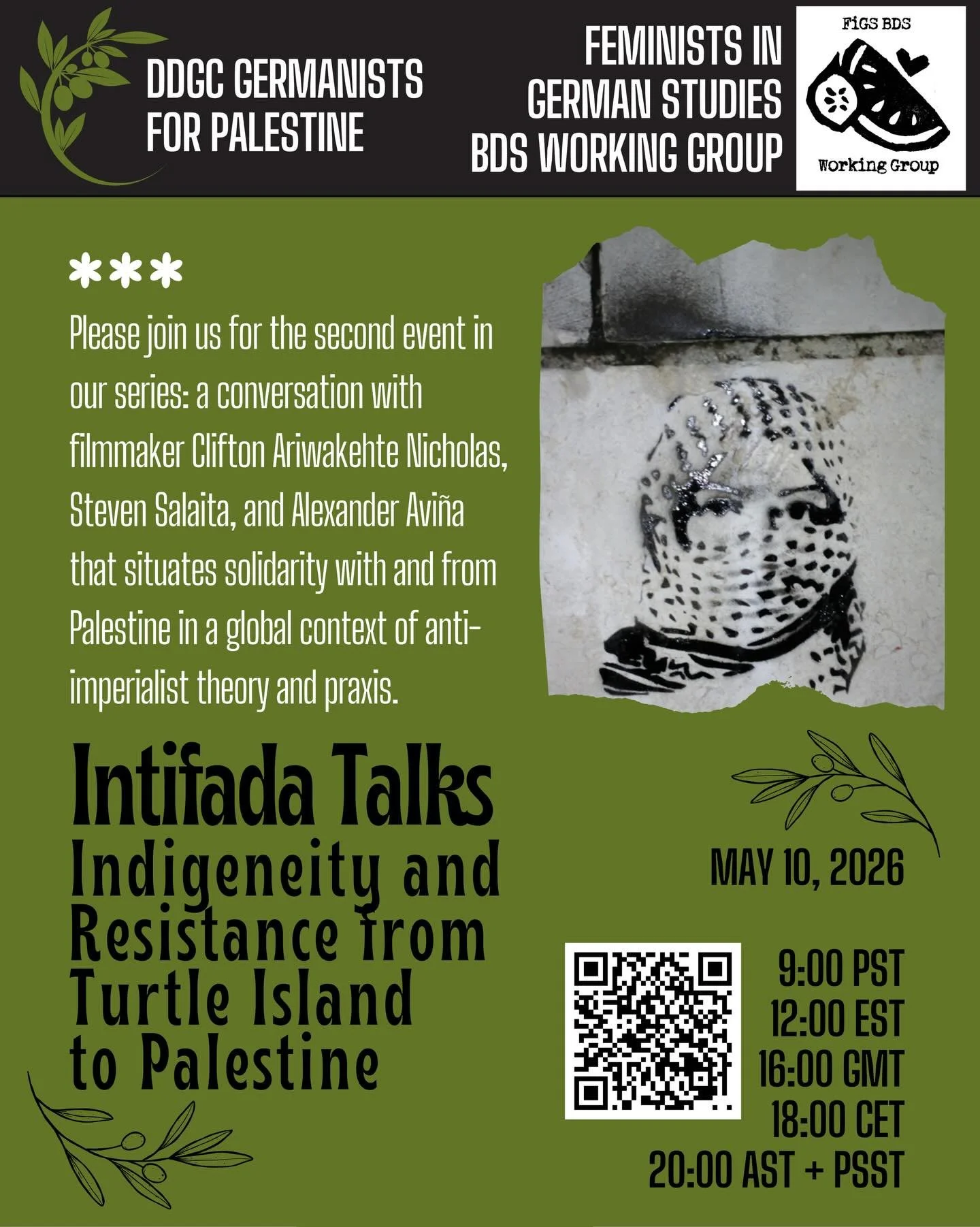 Intifada Talks 2: Indigeneity and Resistance from Turtle Island to Palestine

The DDGC Germanists for Palestine Research Cooperative and the Feminists in German Studies BDS Working Group warmly invite you join us for a virtual series of events in col