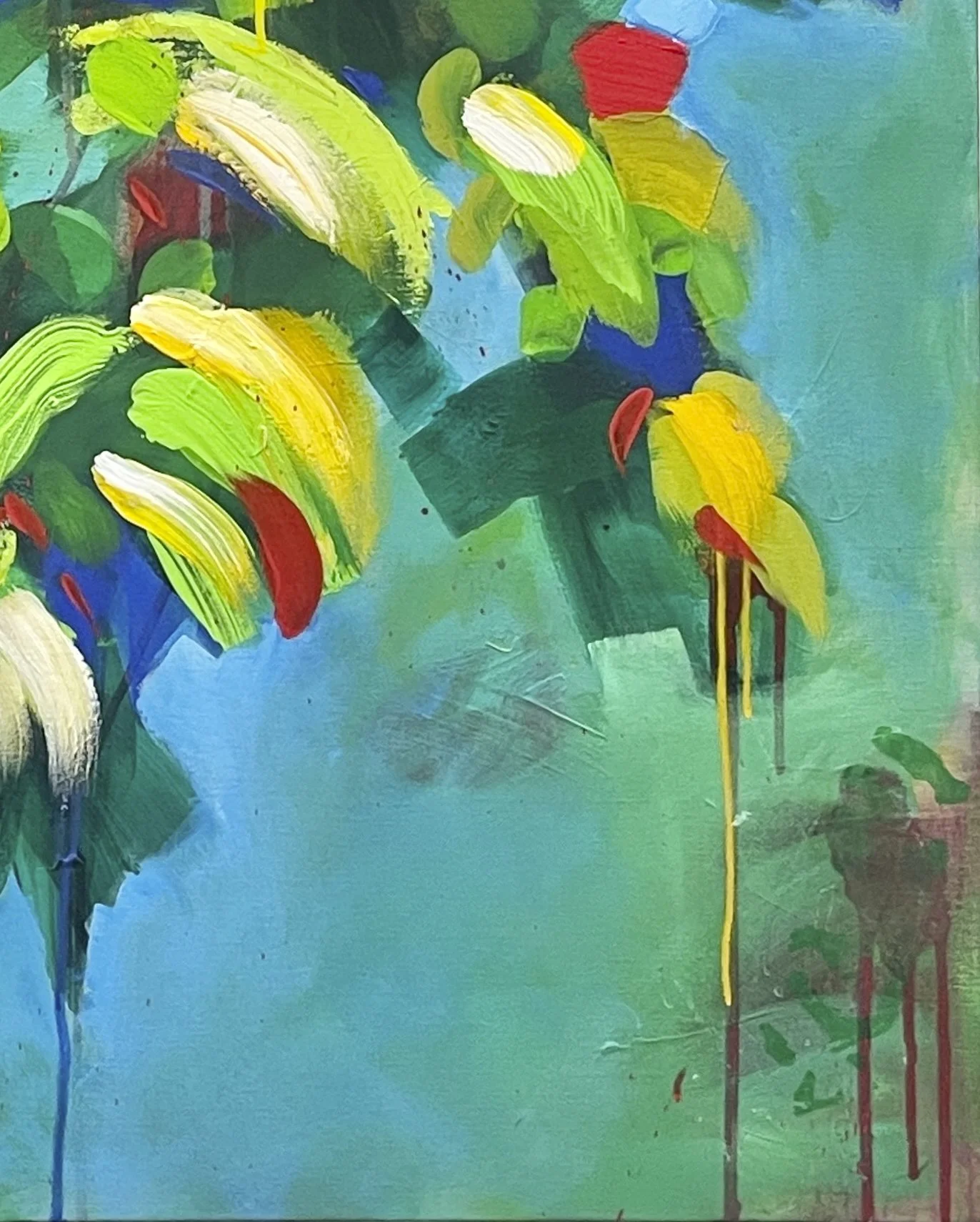 fragrant night abstract painting closeup of brushwork