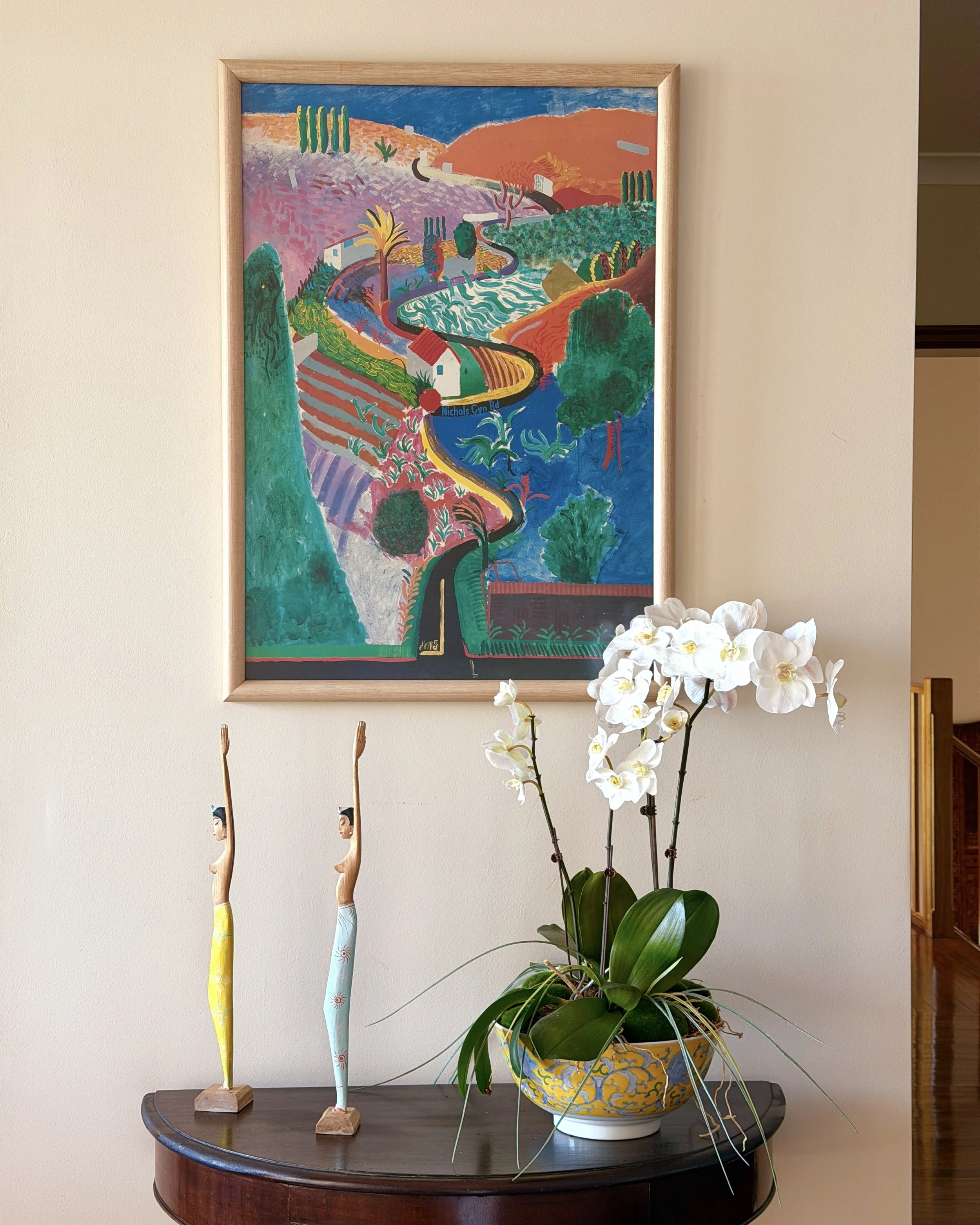 David Hockney Nichols Canyon print framed and hung in home