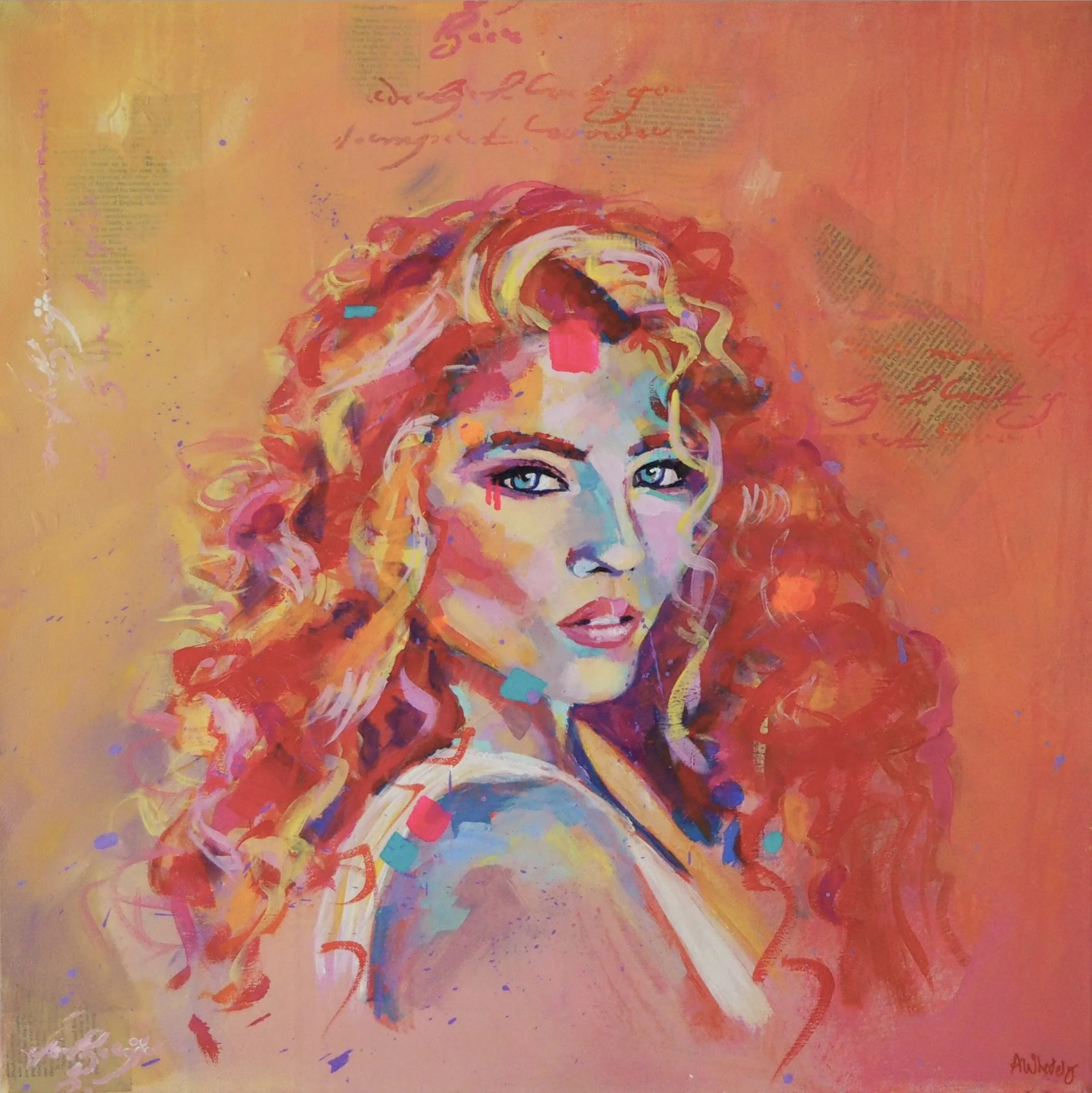 Expressive female portrait of Bond girl Corrine in bold colours