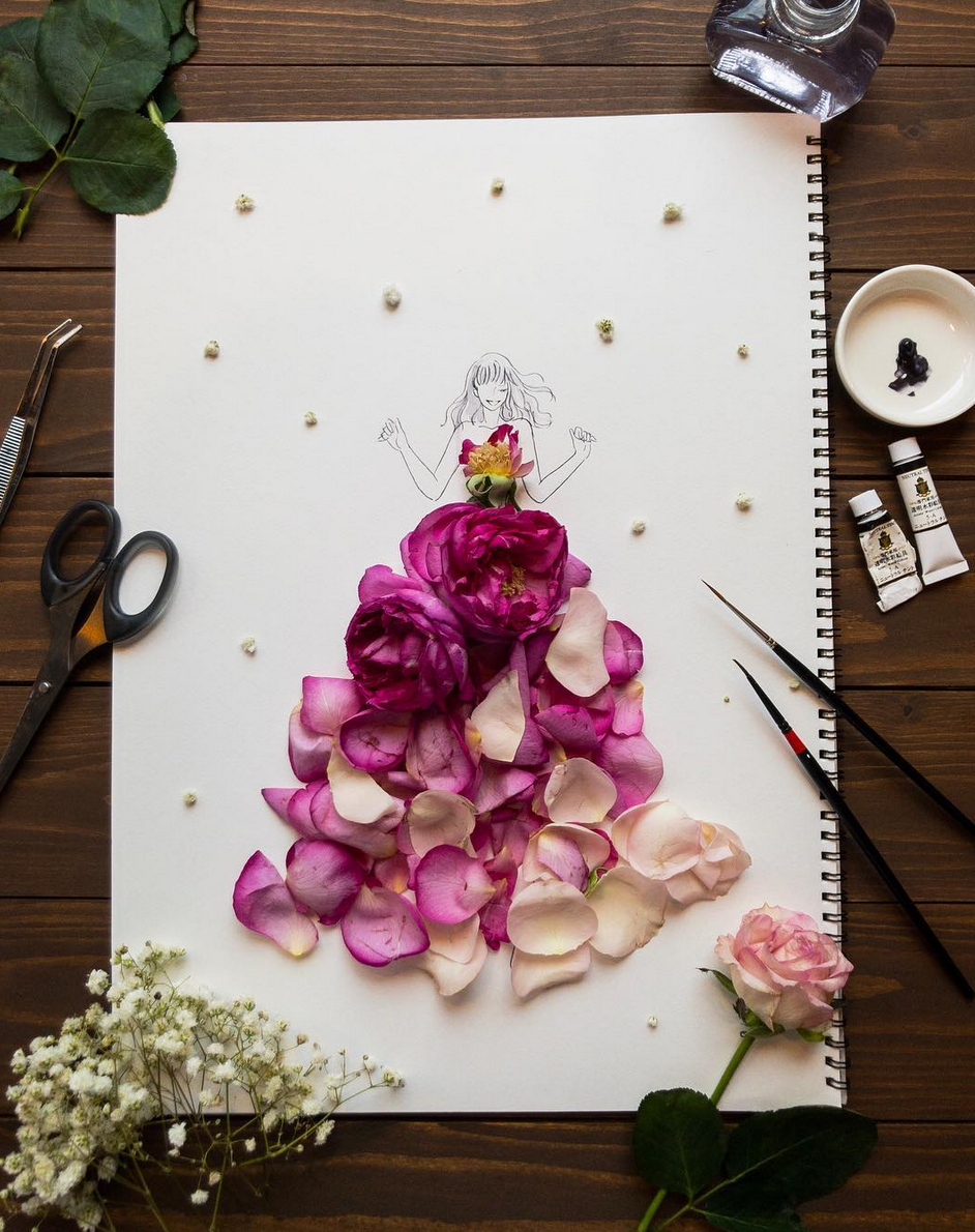 Inspiration: When Flowers &amp; Fashion Illustrations Become One