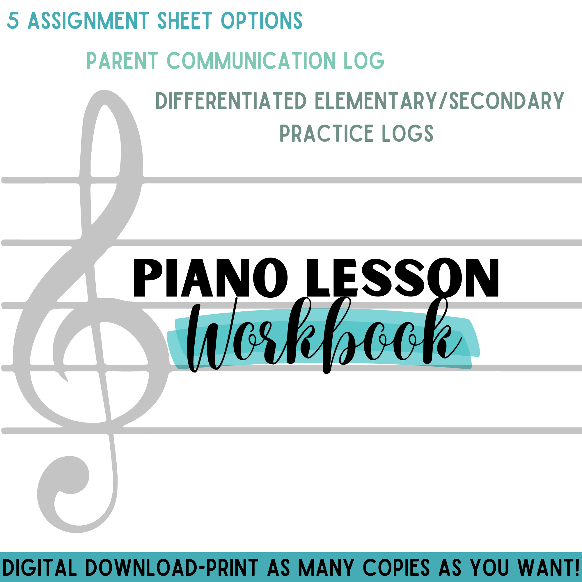 Piano Lesson Workbook — Tailor-made Teacher