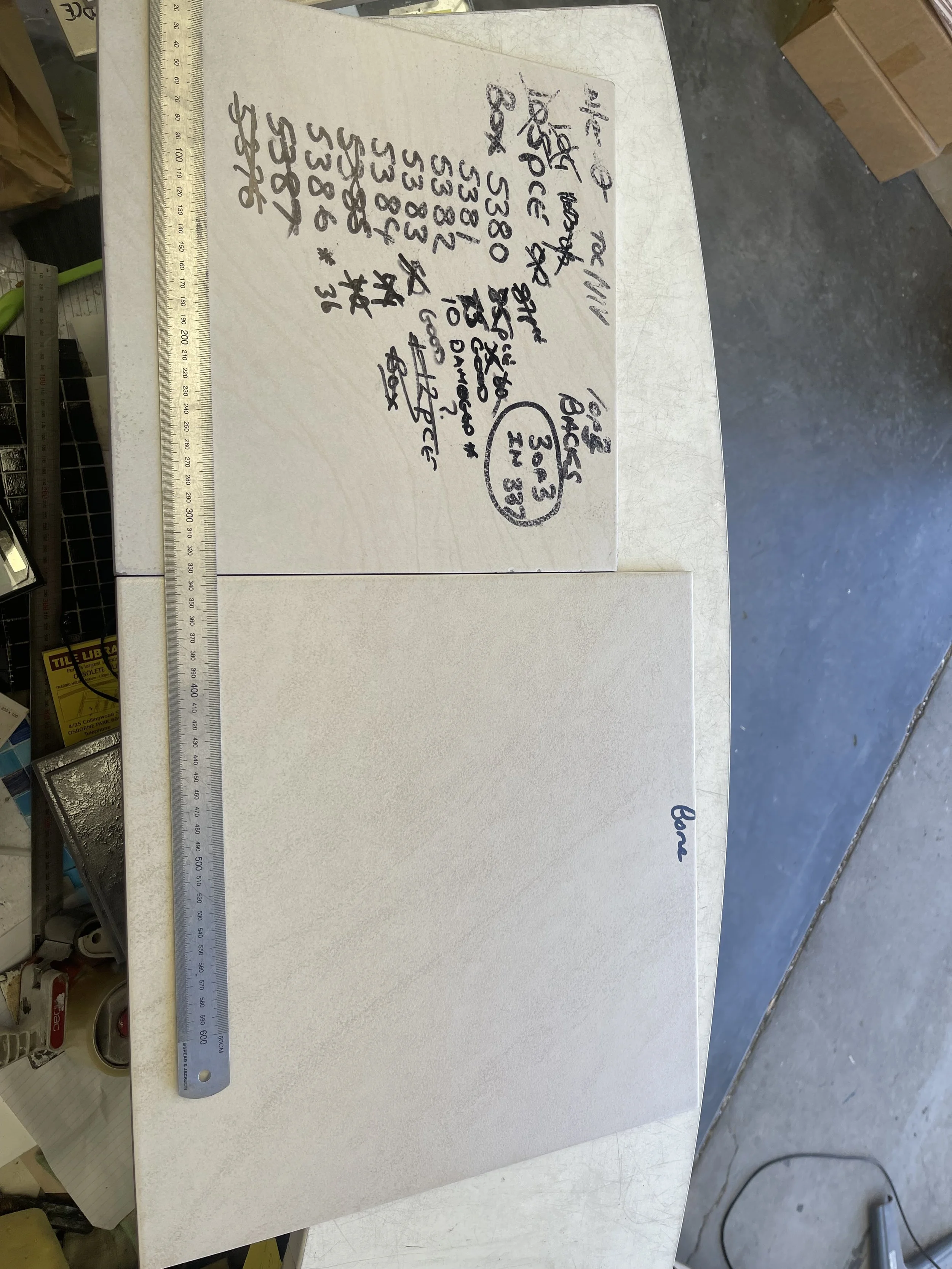 Using a larger version of the same tile and cutting it down to size