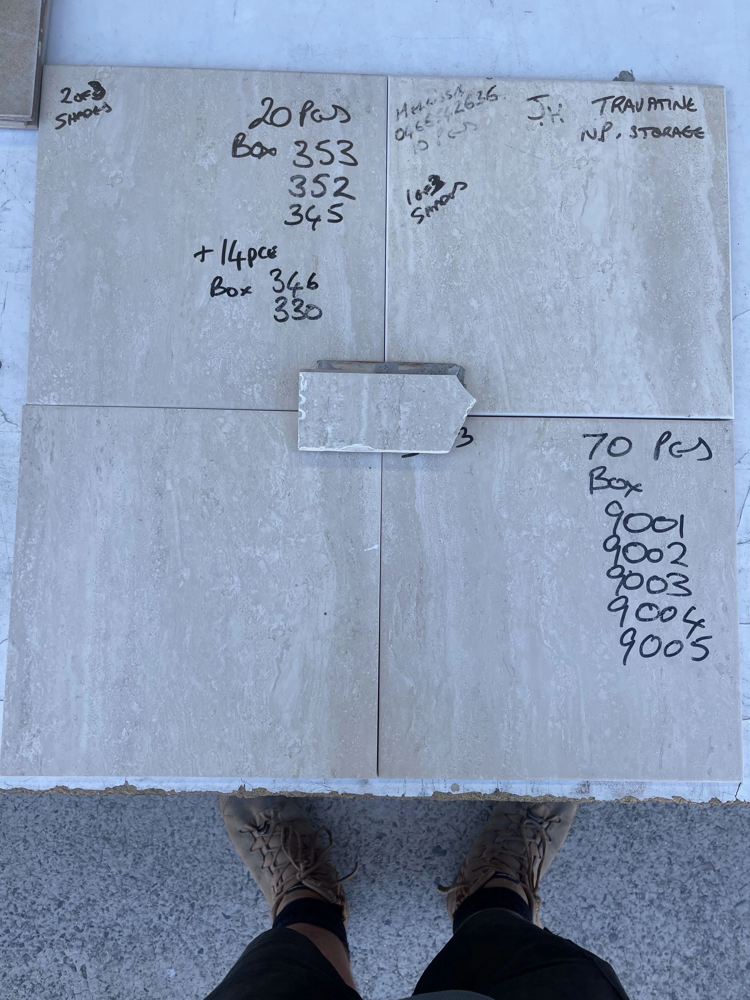 Ceramic travertine tile match options