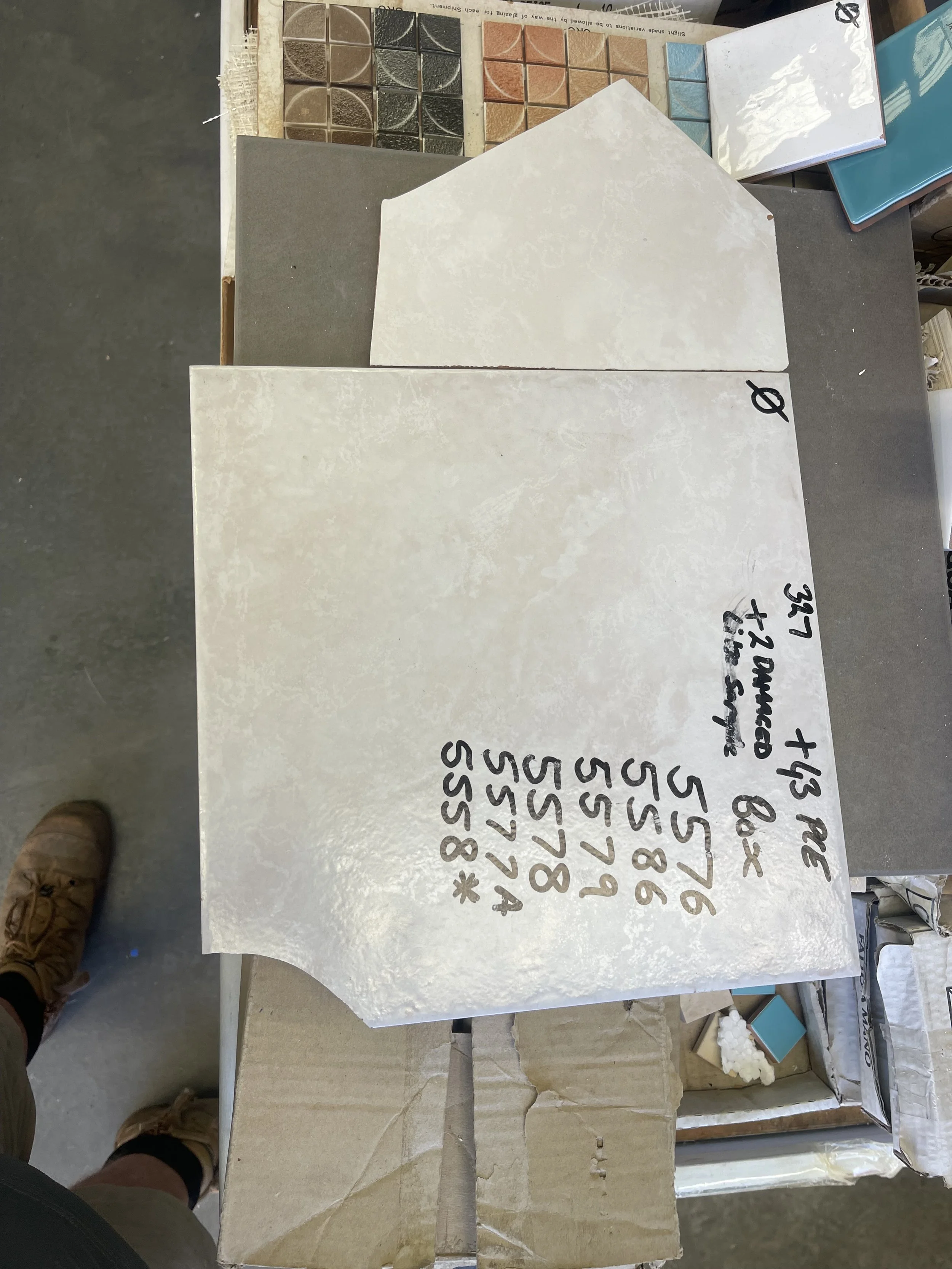 327x327mm ceramic white stone tile match