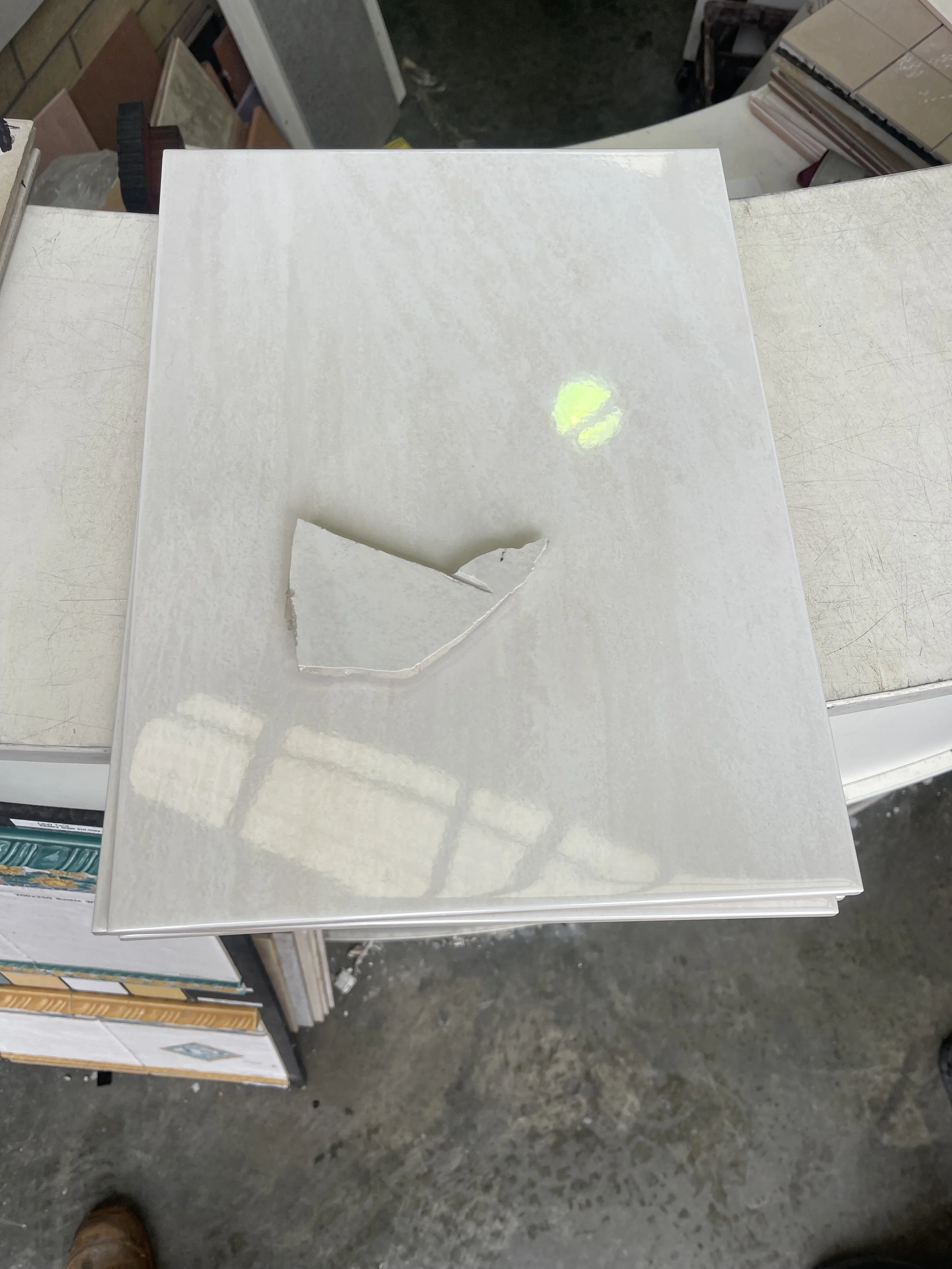 Discontinued tile match for iplex plumbing repair.