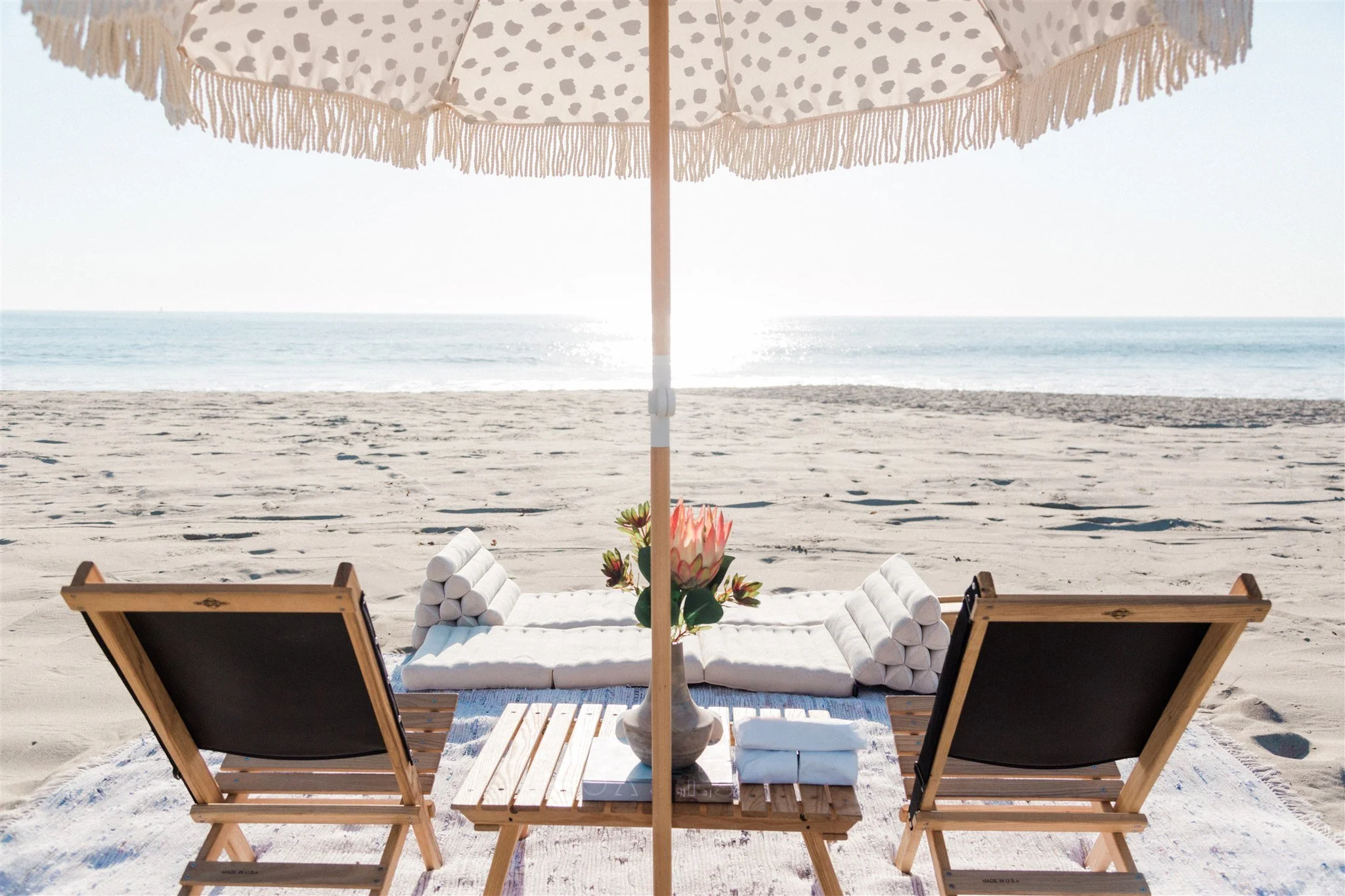 couple relaxing on the beach in Santa Barbara