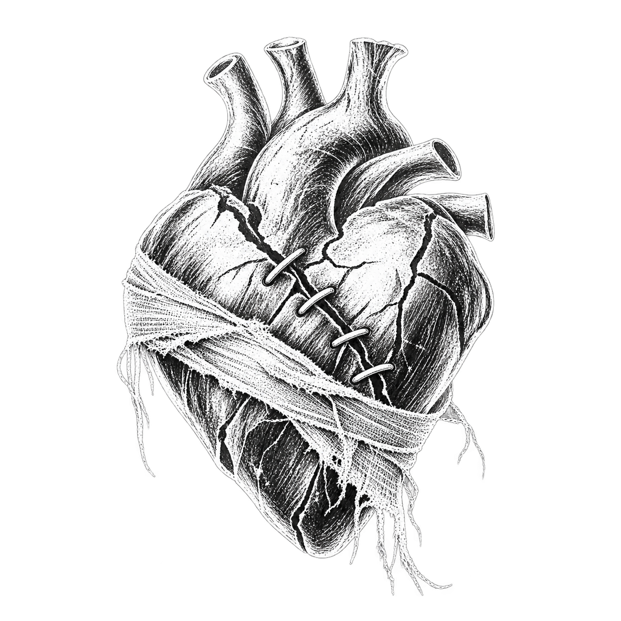 A woman in a dark kitchen looks over her shoulder with a serious expression, with a small dog at her feet. In the background, a foggy road with two people and a dog walking away is visible.