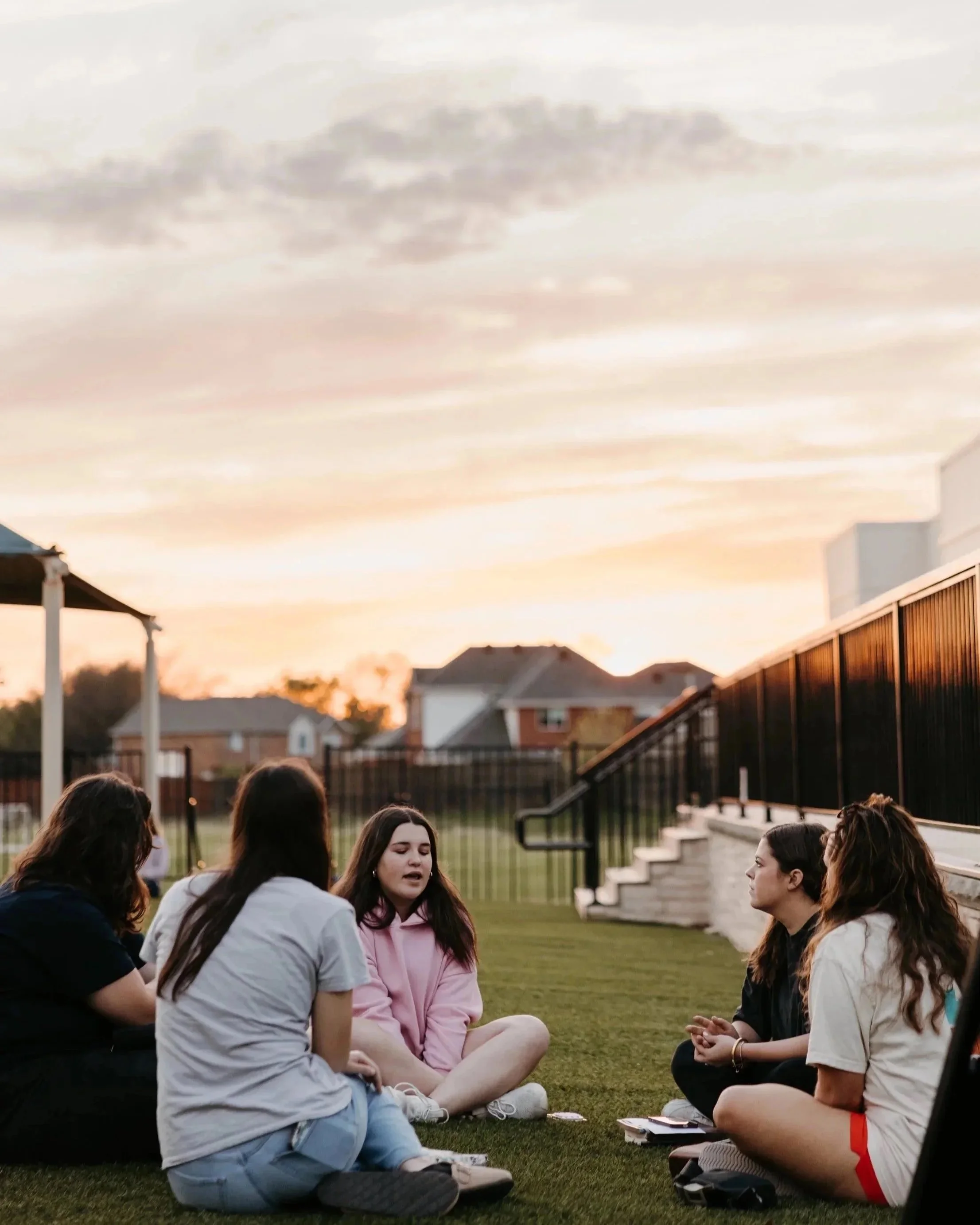 Students in small groups talking about life and jesus at onward community church in frisco