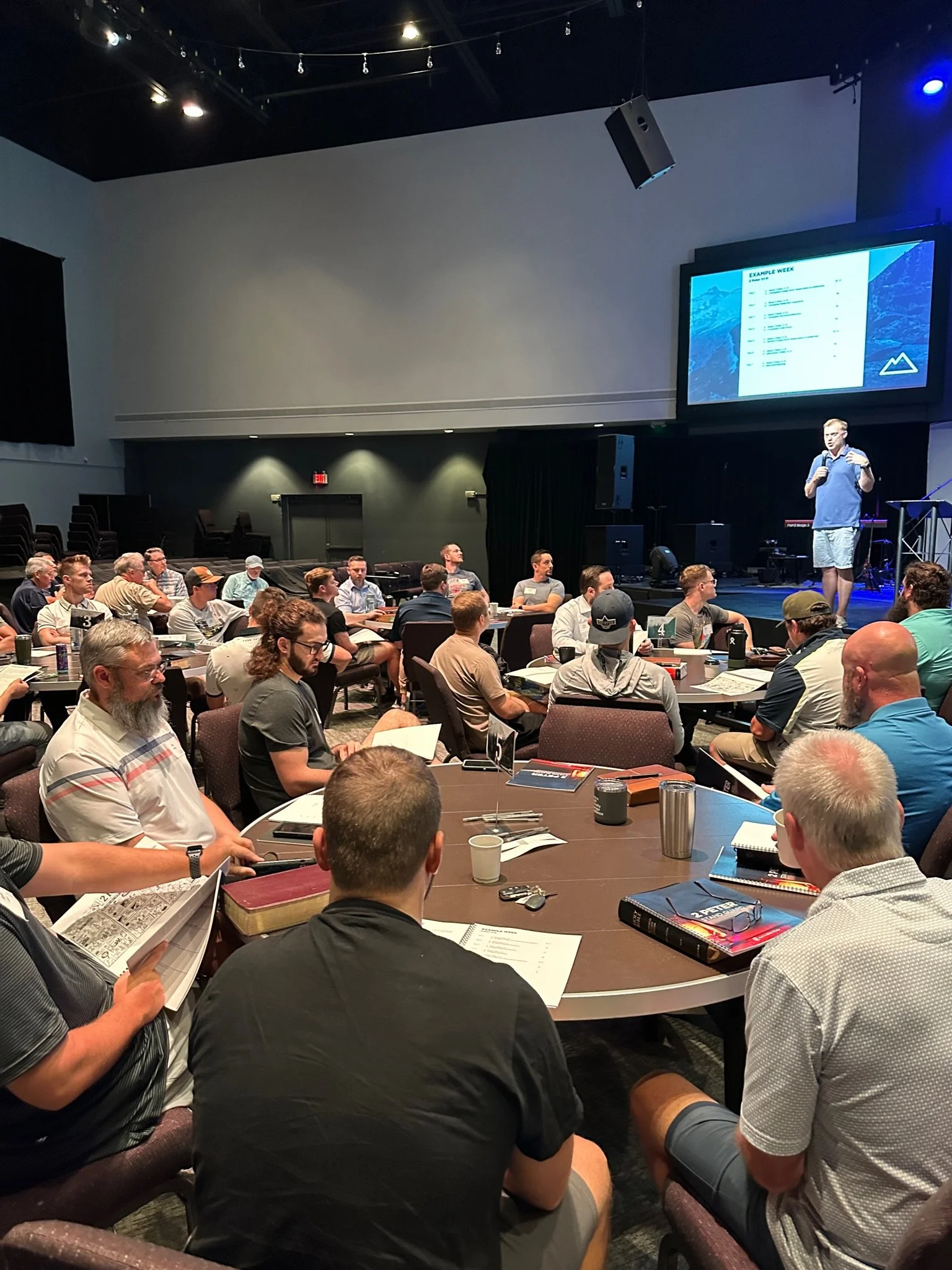 Men listening and learning at mens Bible study at onward community church in frisco