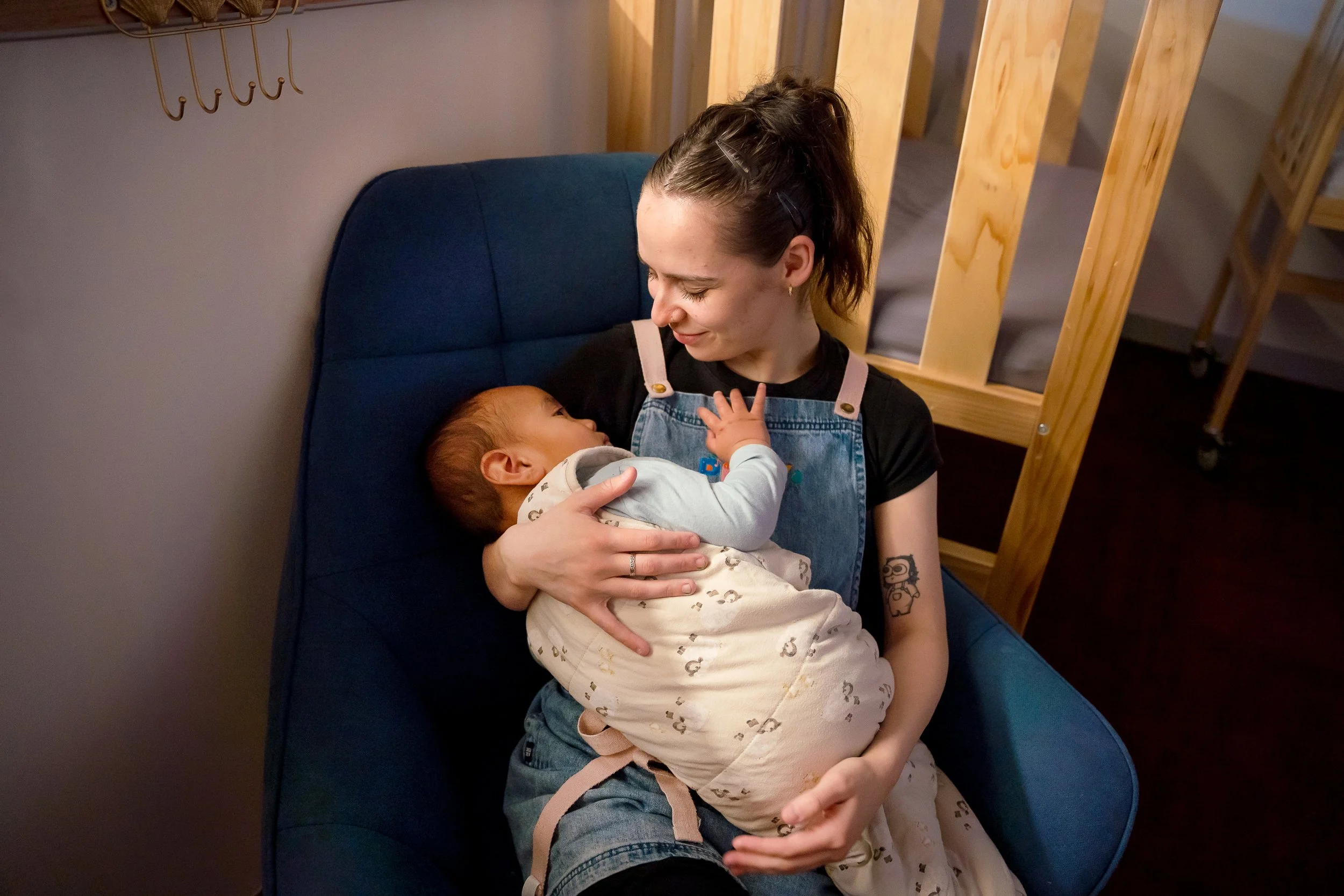 Play Childcare Melbourne Educator engaging in Nursery Program