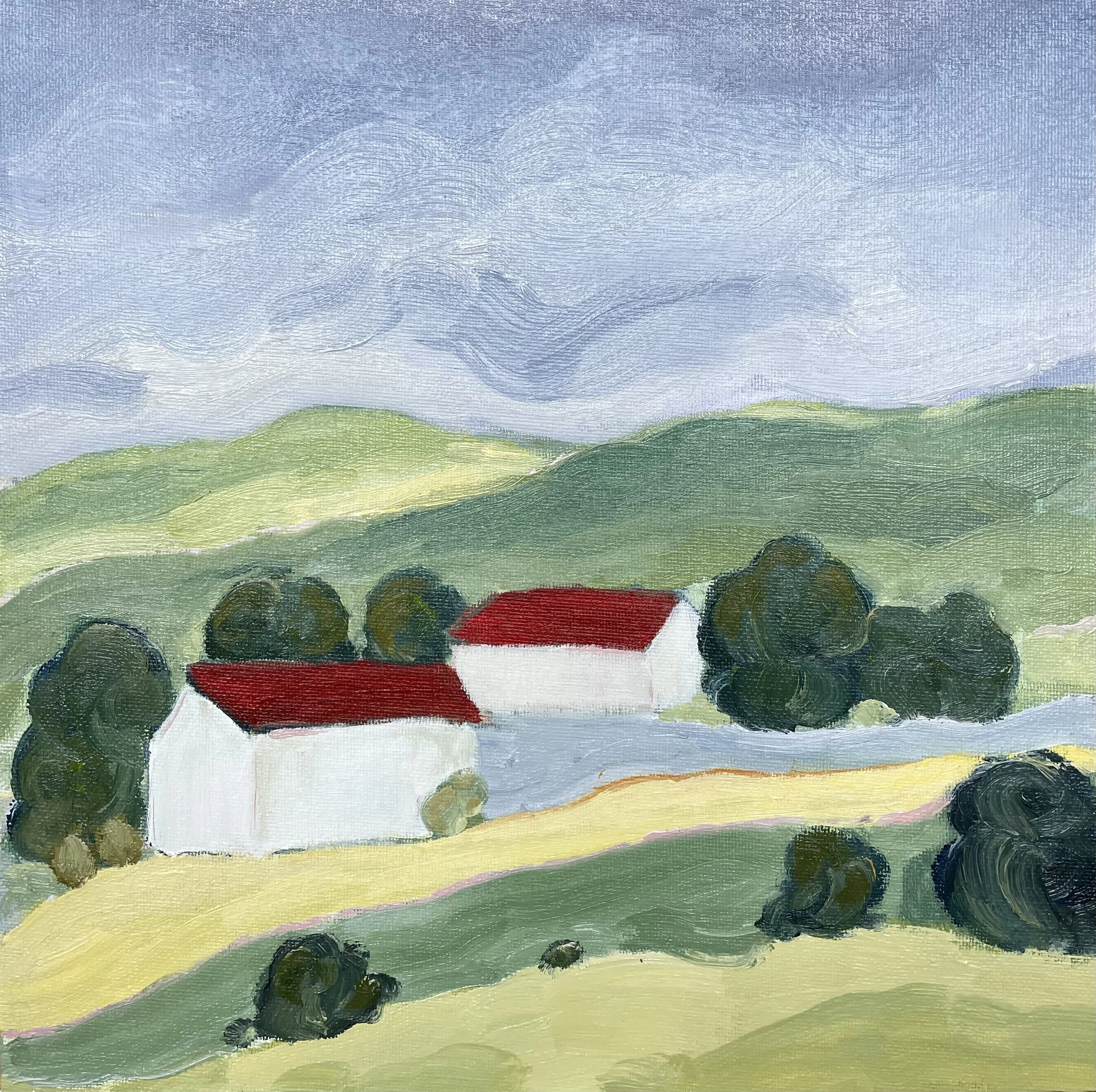 Autumn Fields.
Oil on canvas board,
10 x 10 inch.
Sold.