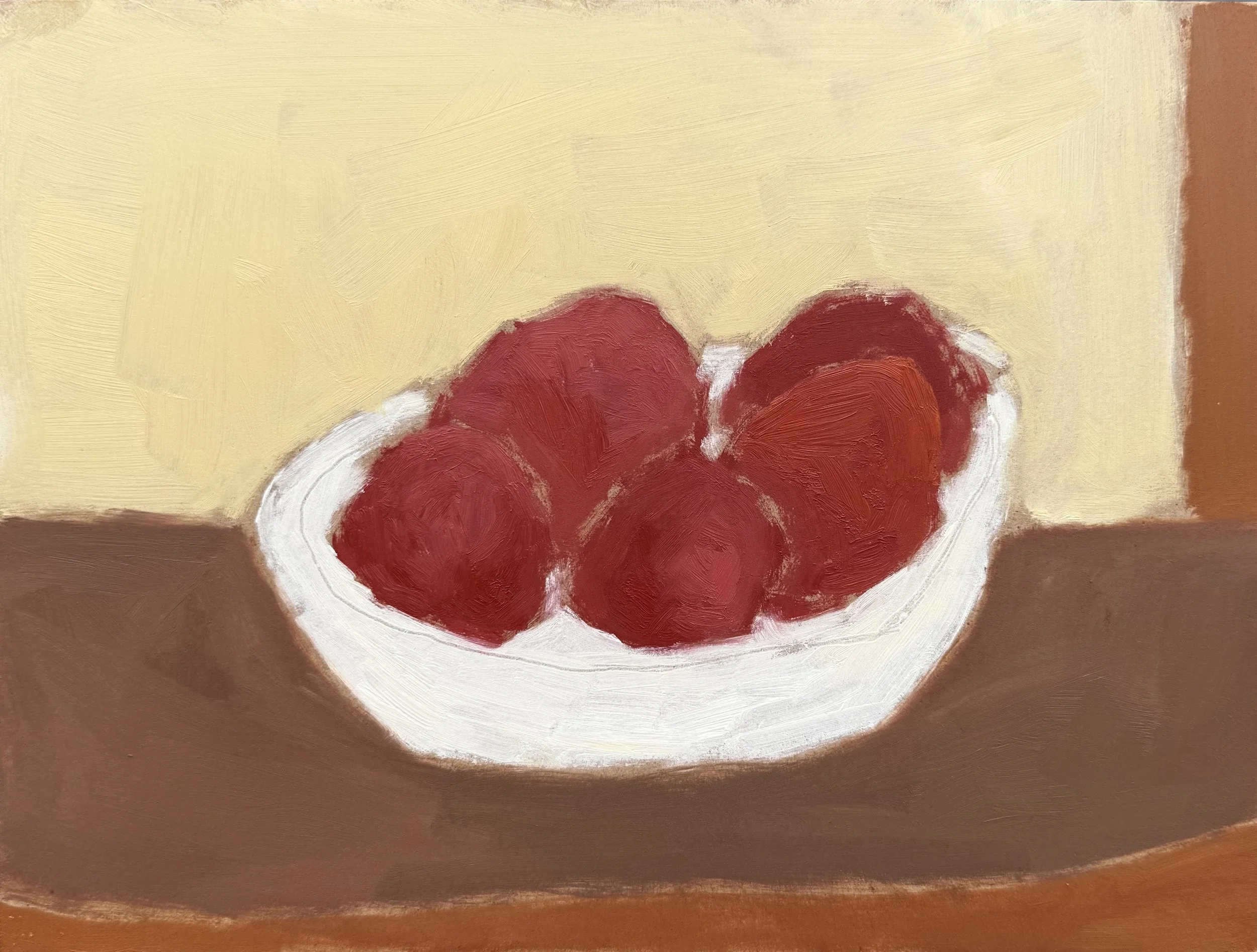 Red Apples. Oil on board, 18 x 24 cm. Sold.