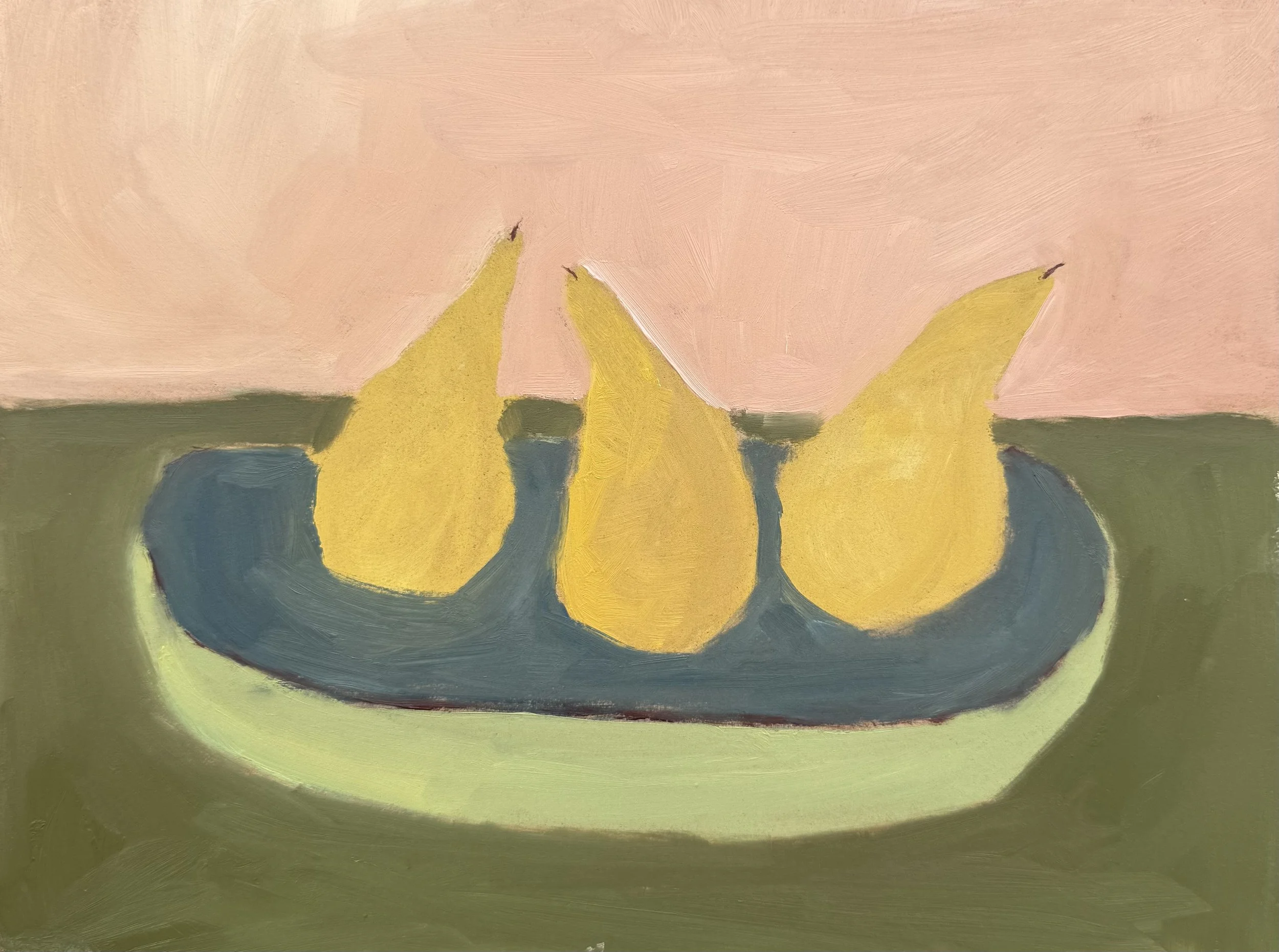 A Trio of Pears. Oil on board, 18 x 24 cm. Available. 