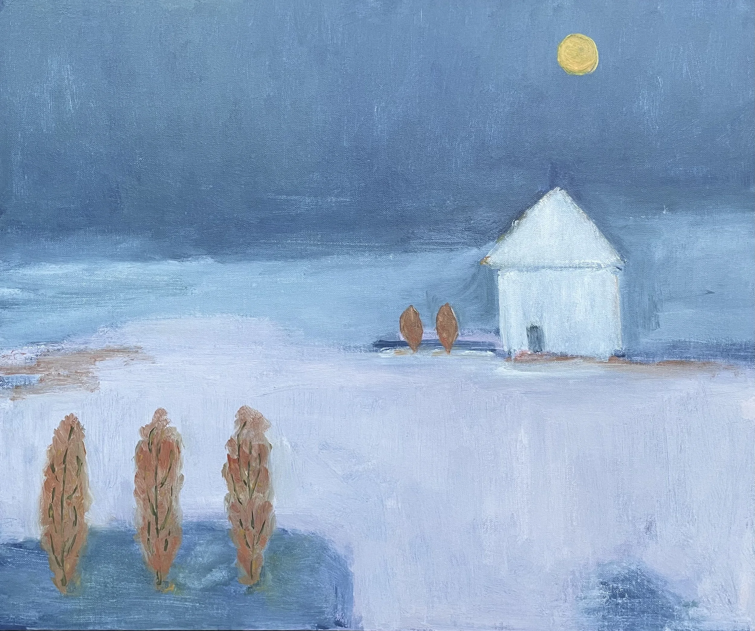 The Shed t Midnight.
Oil on canvas board,
20 x 24 inch.
Sold.