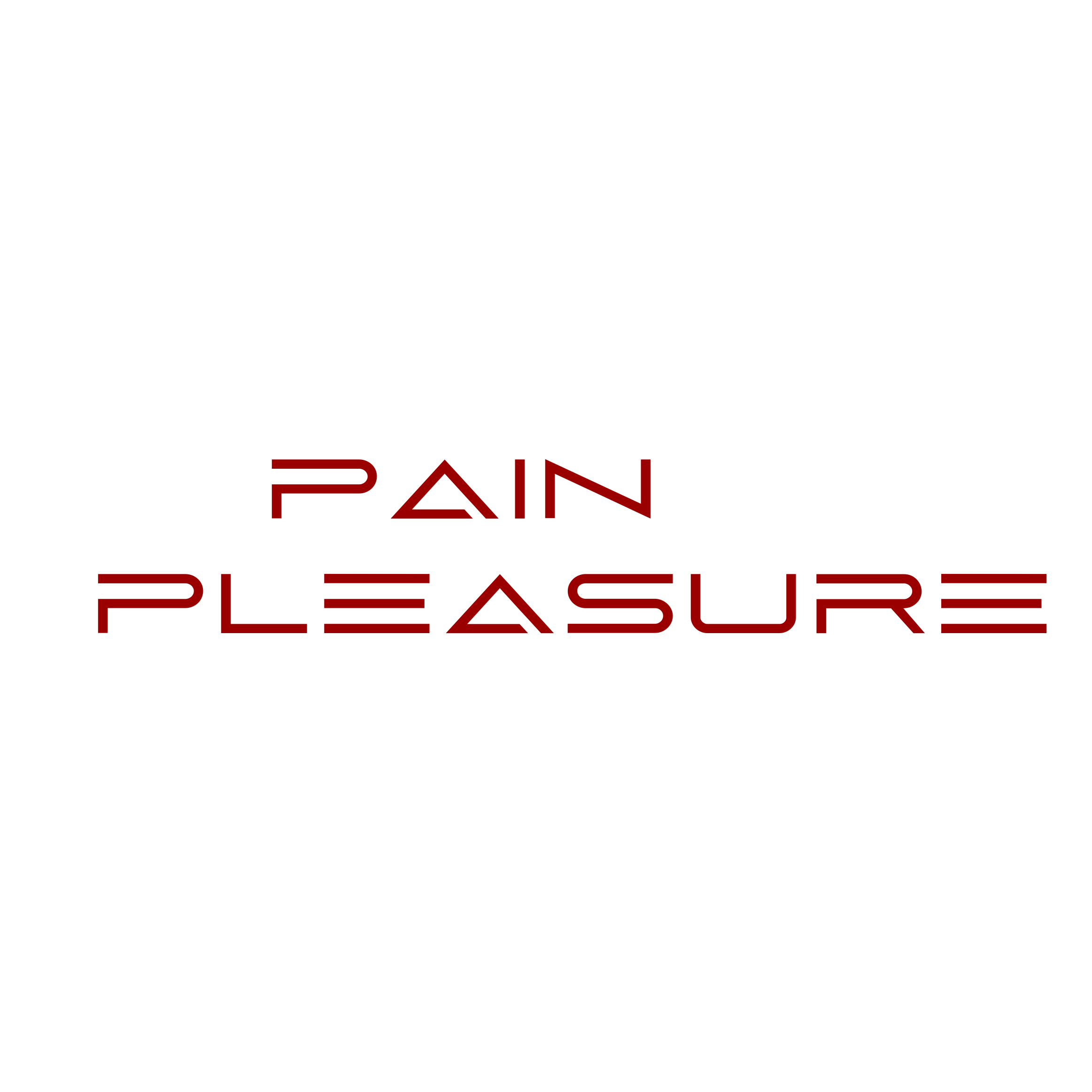 Black background with red and white text that says "Pain & Pleasure" and white text below that says "Enter."