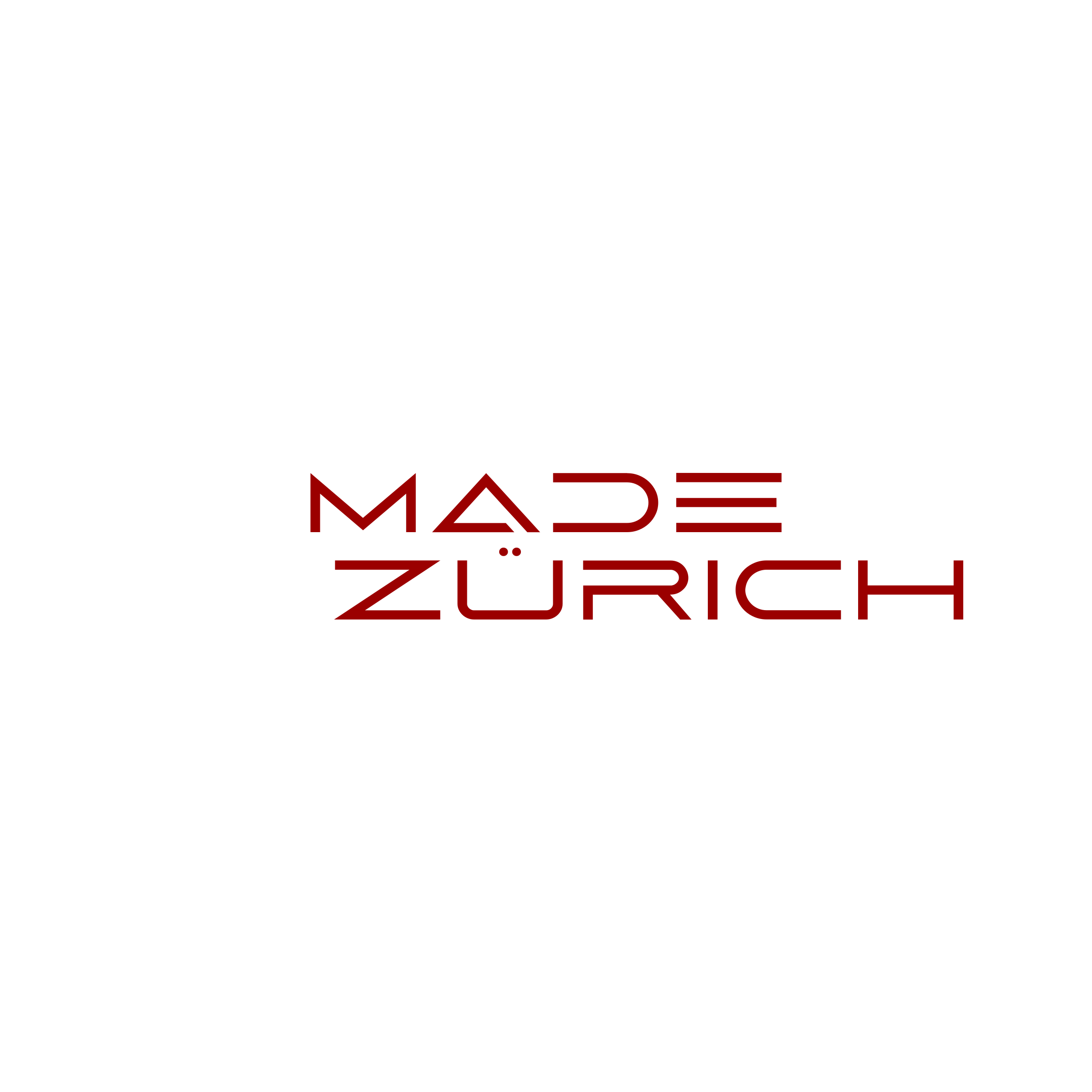 Black background with red and white text reading 'MADE IN ZÜRICH' and white text below saying 'ENTER'.
