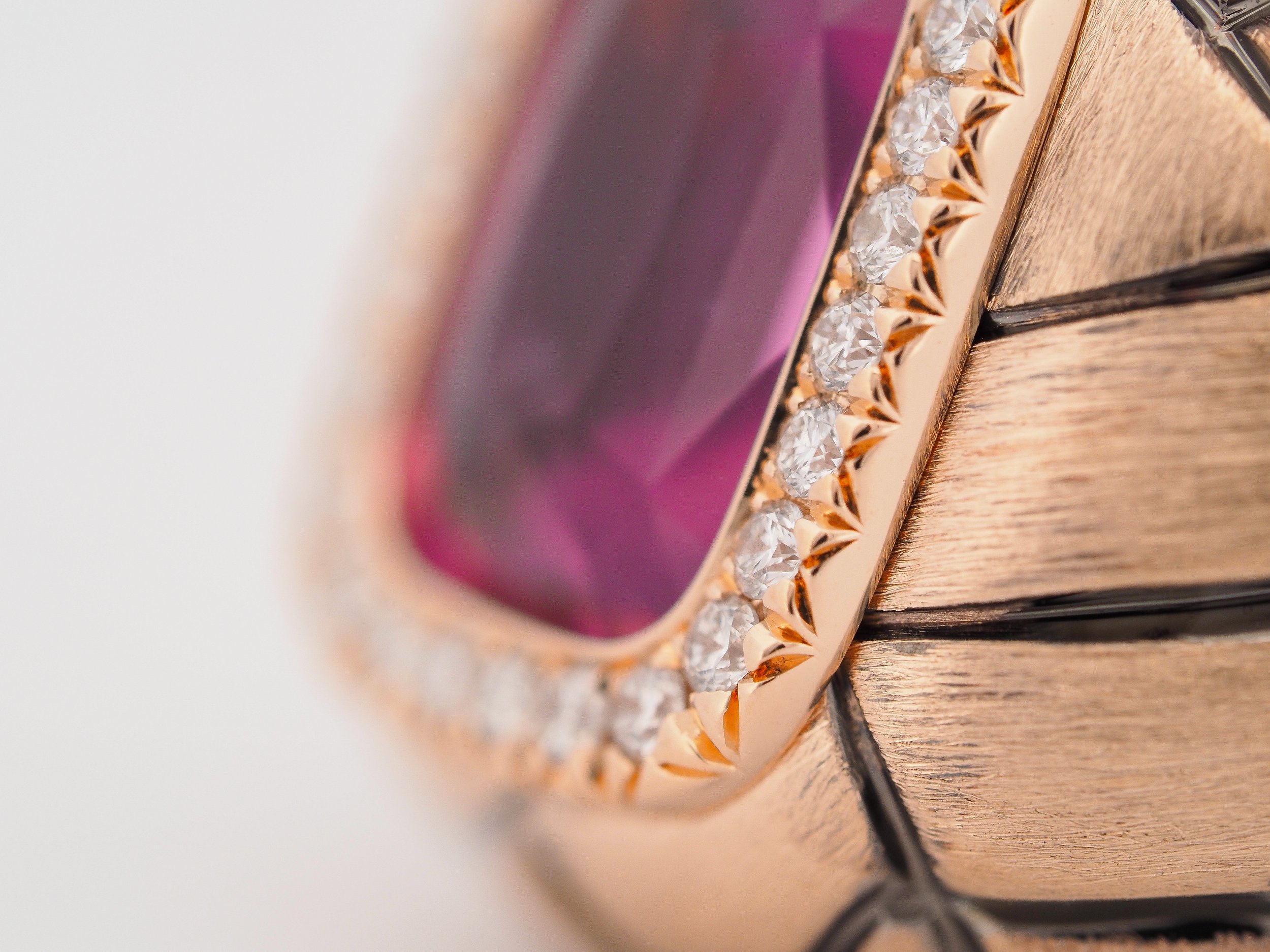 basket pink sapphire ring by Koenig