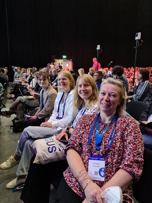 Alex Haggett and other #dedoc° voices diabetes advocates attending EASD 2023 in Hamburg scientific conference.jpg
