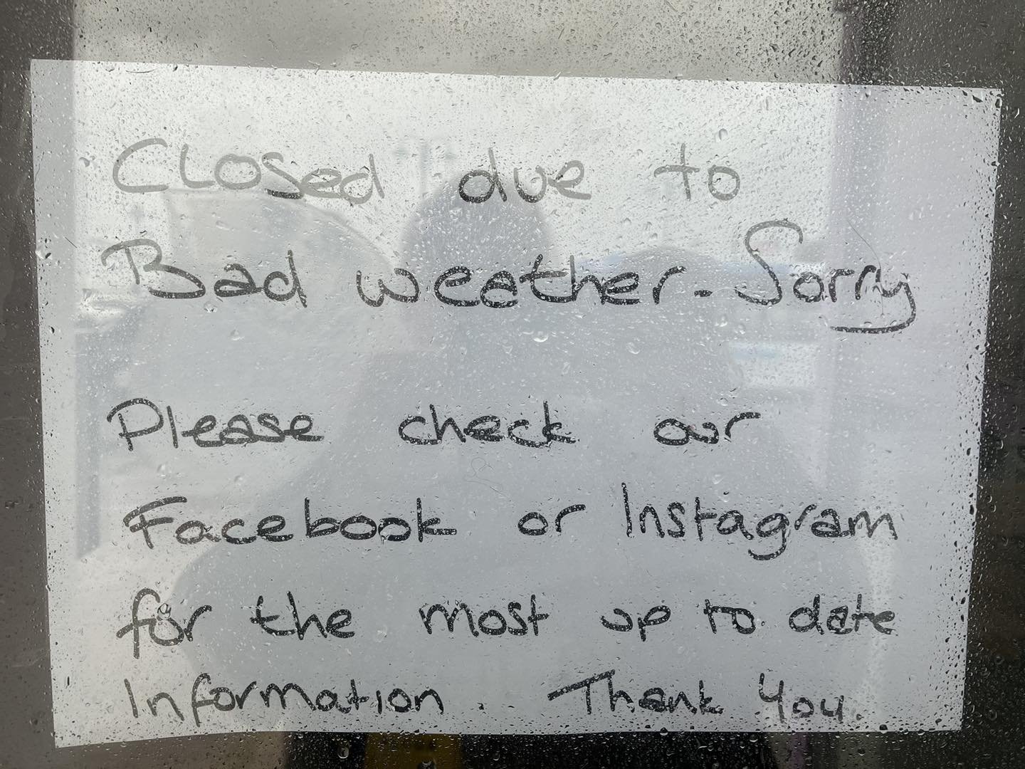 Sorry everyone- the wind and rain were atrocious today at the beach front so for the safety and wellbeing of all we have decided to close for the day
Hopefully business as usual tomorrow