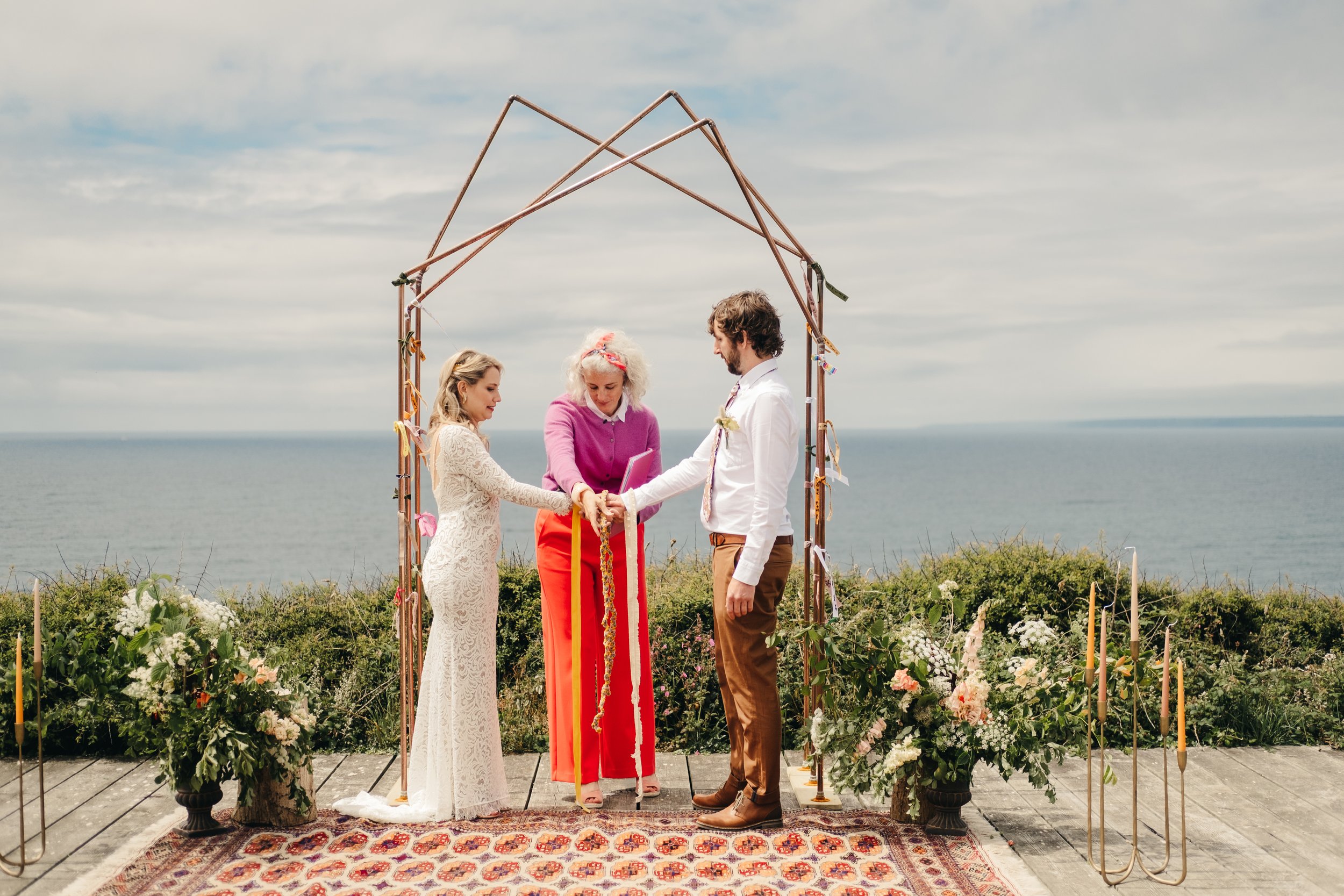 Cornwall cliff top ceremony