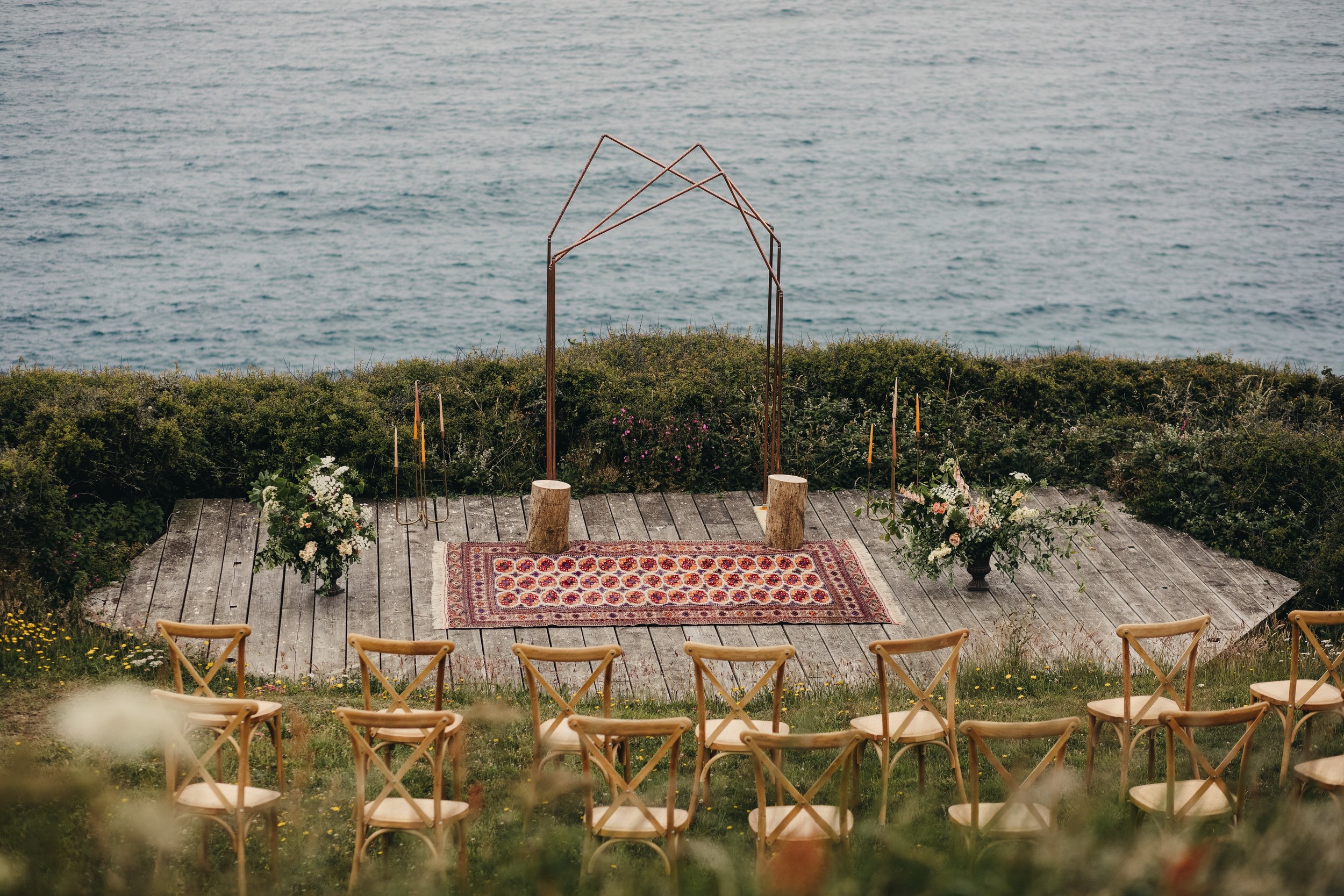 Cornish cliff top wedding
