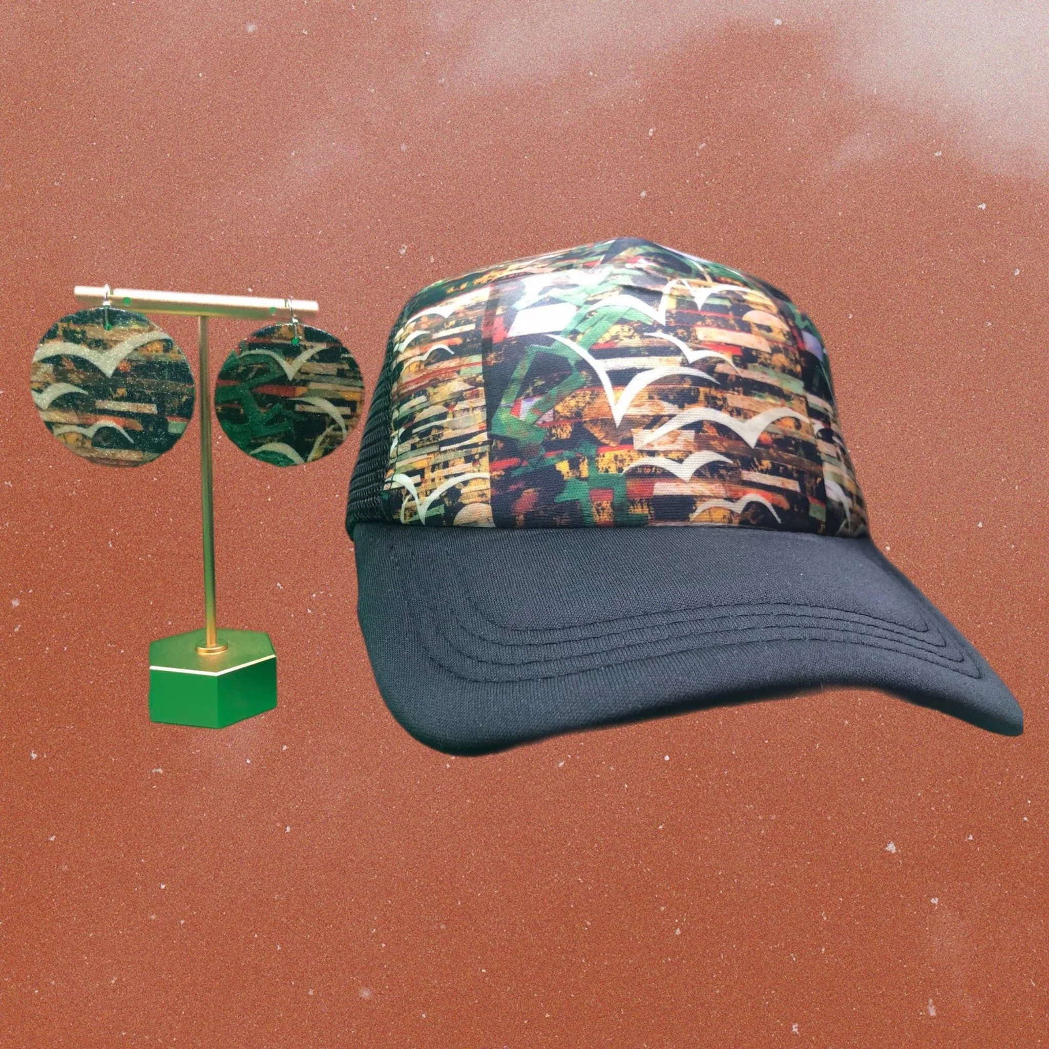 Frontline Hat and Earring Set