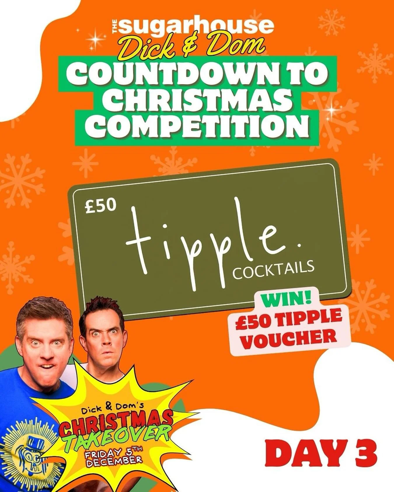 It&rsquo;s day THREE of our giveaway for the Dick &amp; Dom Christmas Takeover on Friday December 5th - we&rsquo;re dropping a new prize every single day until the big night! 👀✨&nbsp;&nbsp;
&nbsp;&nbsp;
Tickets are available now to the Dick &amp; Do