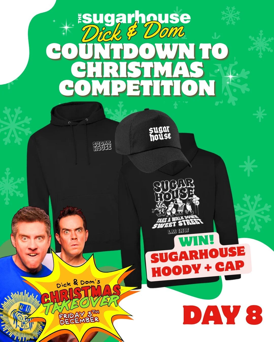 Only FIVE DAYS LEFT of our giveaway for the Dick &amp; Dom Christmas Takeover on Friday December 5th - we&rsquo;re dropping a new prize every single day until the big night! 👀✨ 

 

Tickets are available now to the Dick &amp; Dom Christmas Takeover 