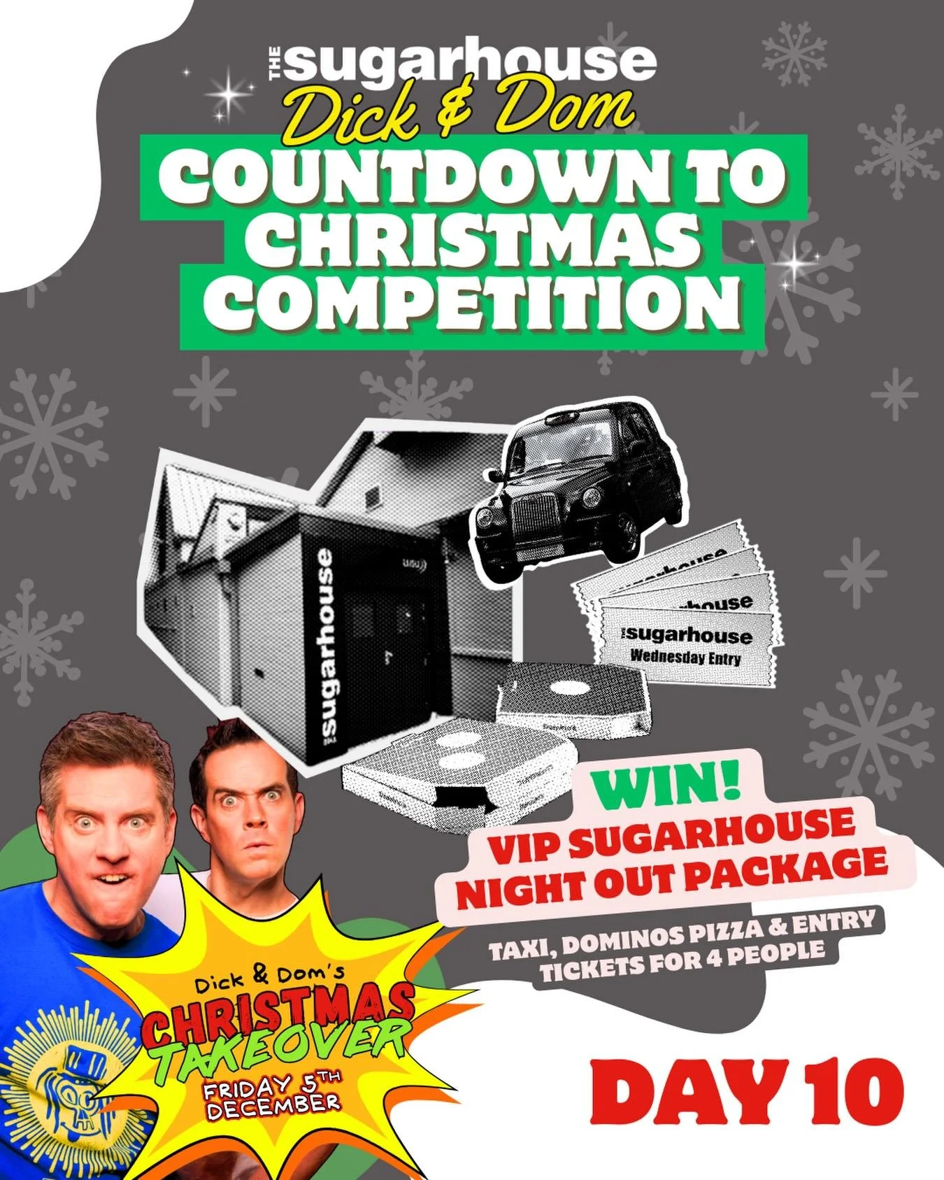 Only THREE DAYS LEFT of our giveaway for the Dick &amp; Dom Christmas Takeover on Friday December 5th - we&rsquo;re dropping a new prize every single day until the big night! 👀✨&nbsp;&nbsp;
&nbsp;&nbsp;
Tickets are available now to the Dick &amp; Do