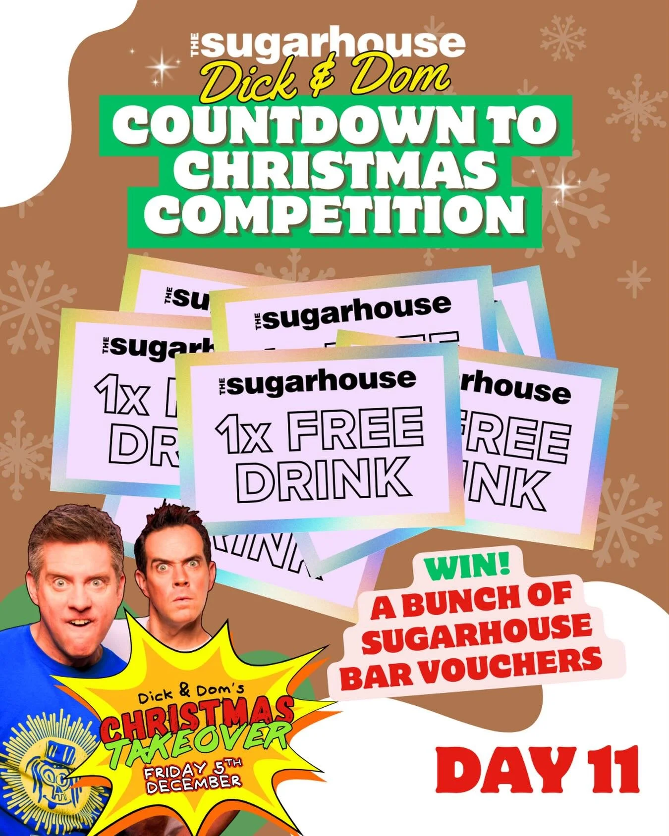 Only TWO DAYS LEFT of our giveaway for the Dick &amp; Dom Christmas Takeover THIS FRIDAY 5th December - we&rsquo;re dropping a new prize every single day until the big night! 👀✨&nbsp;&nbsp;&nbsp; &nbsp;&nbsp;&nbsp; Tickets are available now to the D