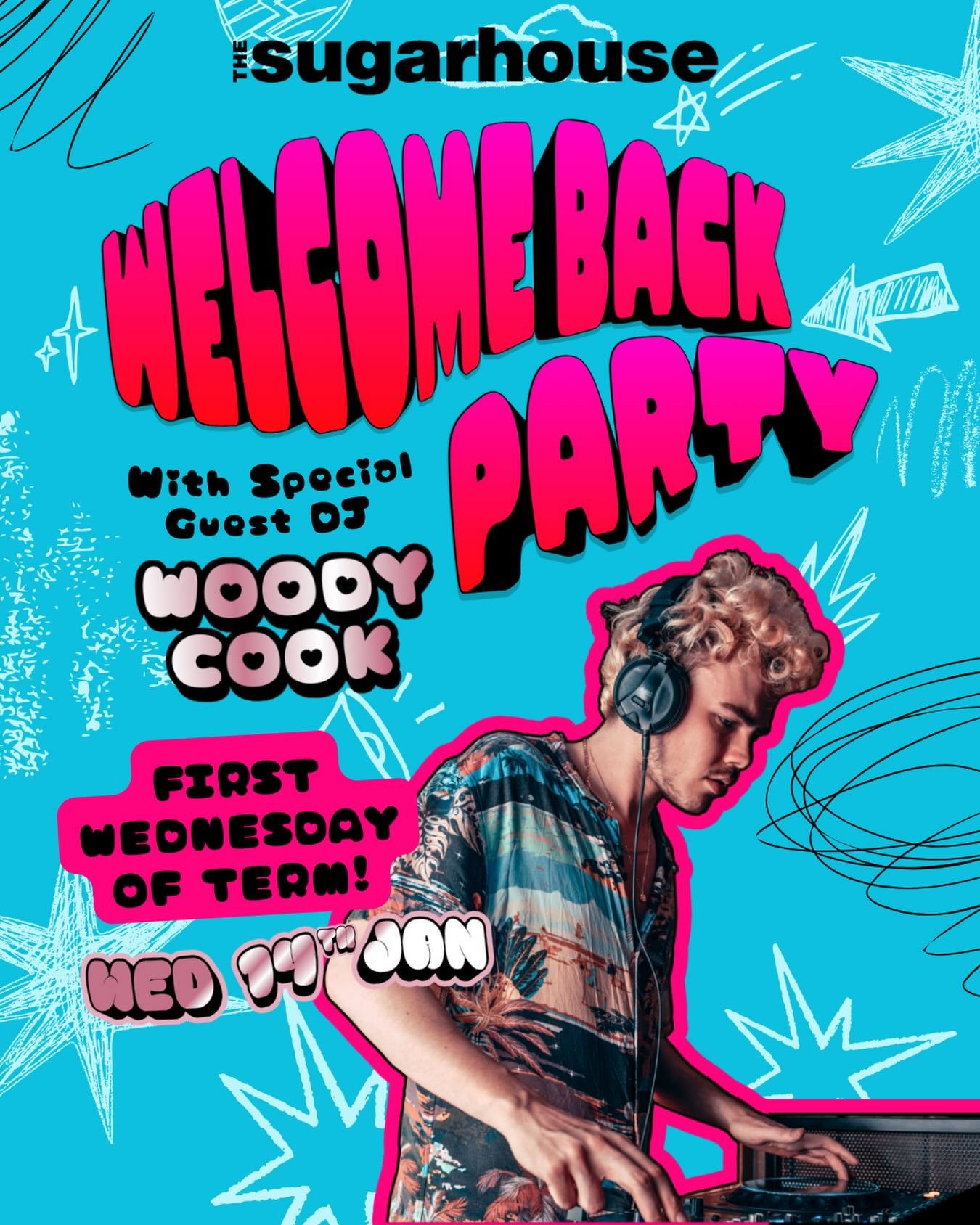 Wanting to start the term off right? 🎶🍻🍹

The Sugarhouse has you covered with special guest WOODY COOK coming down to DJ! We&rsquo;ve got all the drink deals with 3 for &pound;10 on VKs back to start the new year right! 

TICKETS 

Early bird &pou