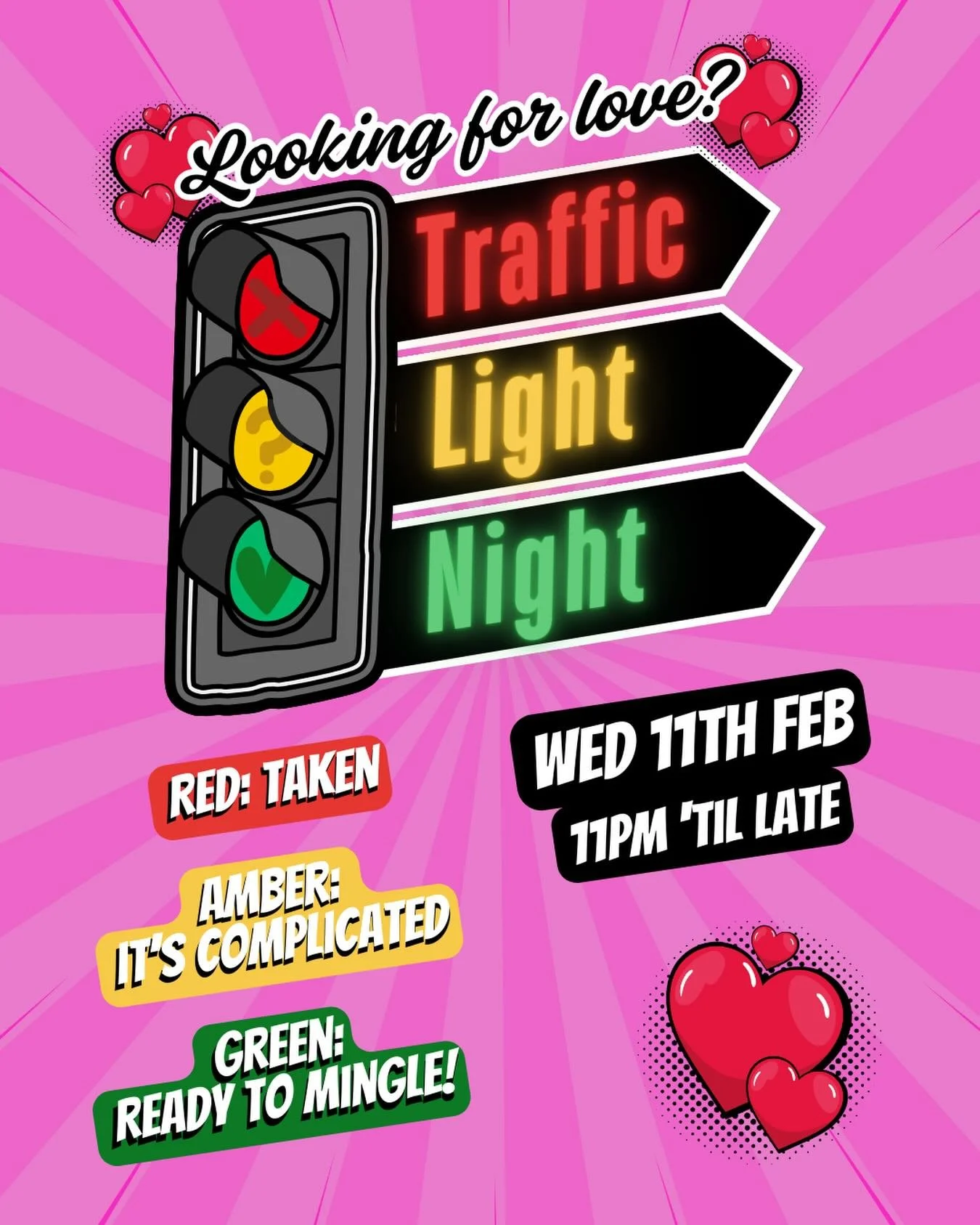 🚦💘 TRAFFIC LIGHT PARTY &ndash; LOVE WEEK at SUGARHOUSE

Find Your Date for Friday Night 👀✨

Red. Amber. Green.

It&rsquo;s time to wear your relationship status &mdash; loud and clear.

As part of Love Week at Sugar, we&rsquo;re bringing you the u