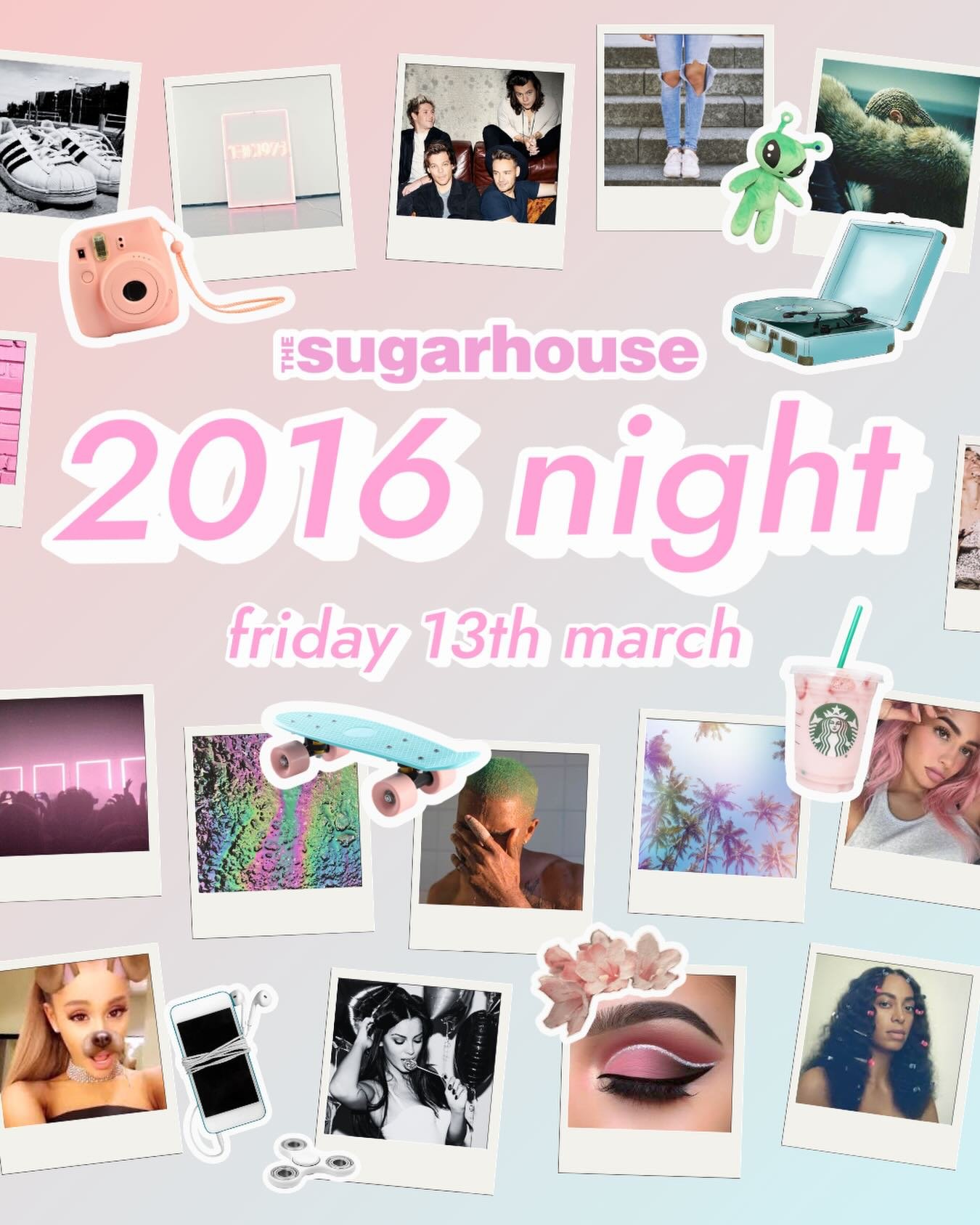 Sugarhouse but make it 2016 🍬✨ Sweet tunes. Sweeter vibes.

Join us for a night of throwbacks but make it all things 2016. The trend everyone is getting behind. From Rihanna to Justin Bieber, we&rsquo;ll be playing all the biggest hits from a decade