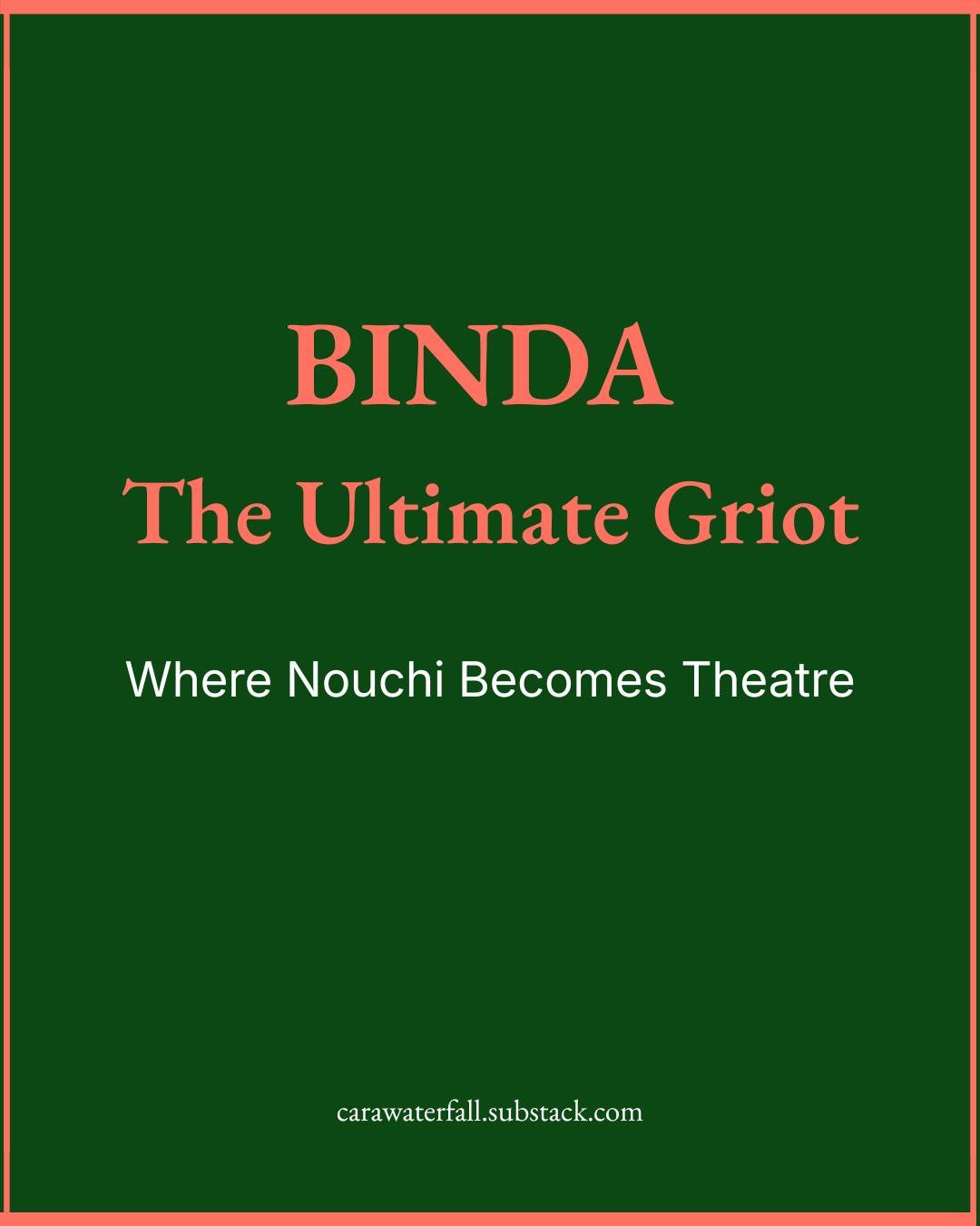 🎭 Binda Ngazolo &mdash; griot, storyteller, architect of presence

I met @binda01 once at @villakaidin, a cultural centre in Abidjan, and even offstage his charisma was unmistakable &mdash; he was so warm and generous. 

Cameroonian-born and Abidjan
