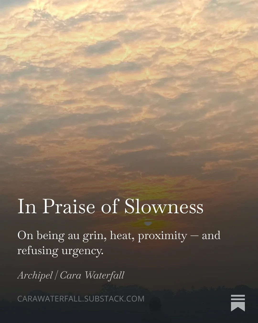 I wrote something about slowness, shared time and being au grin. 

Link in bio.

#currents #Archipel #againsturgency #cotedivoire #abidjan