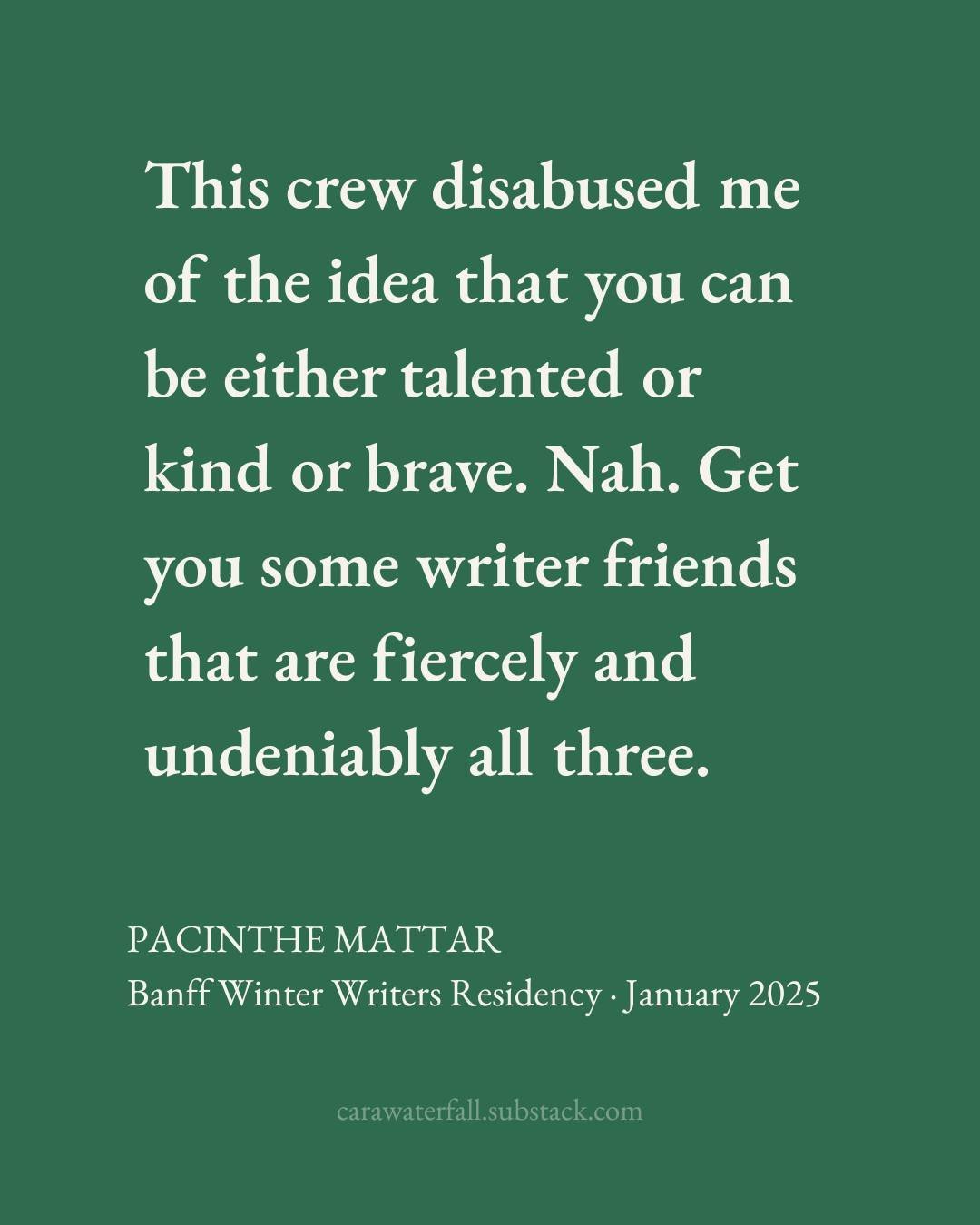 What matters.

#archipel #writingcommunity #BanffCentre