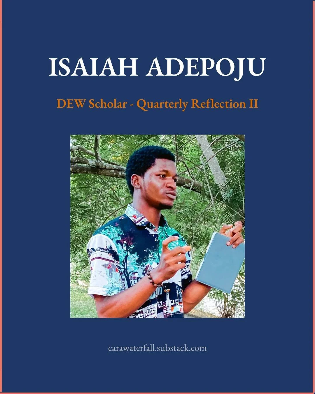 📖 A new reflection from DEW Scholar @isaiah_adepoju_ is now live on Archipel.

In his second quarterly reflection, Isaiah writes about grief, joy and the ongoing conversation between mentor and poet.

From reading Native Guard to thinking about what