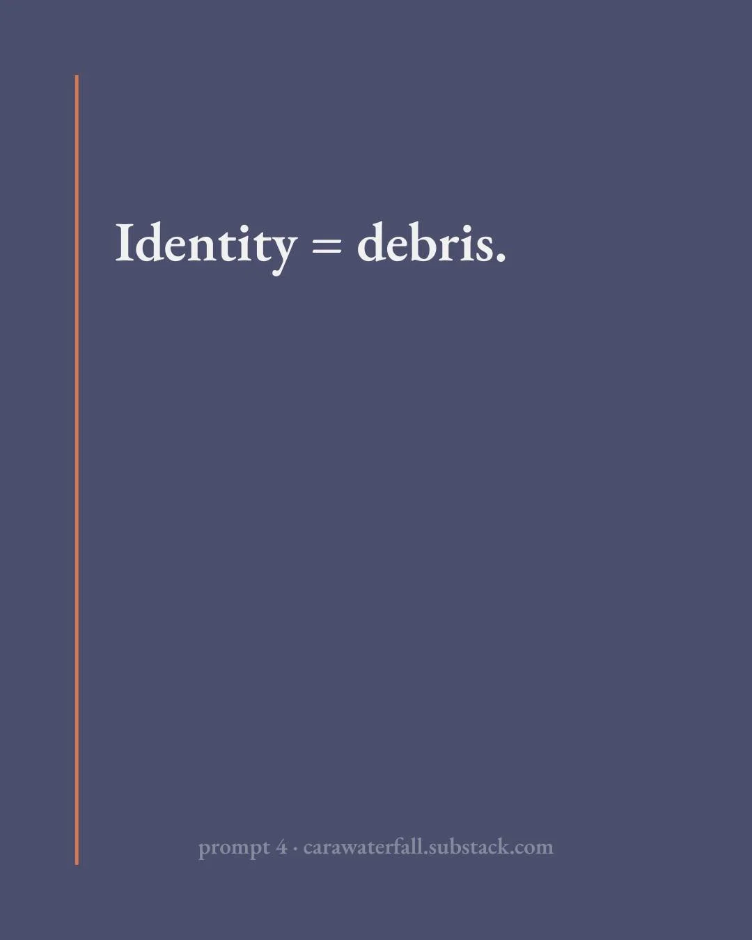 🌊 Currents

Identity = debris.

⚡ Archipel Prompt #4

🔗 Link in bio

#ArchipelCurrents #PoetryPrompt #IdentityPoetry