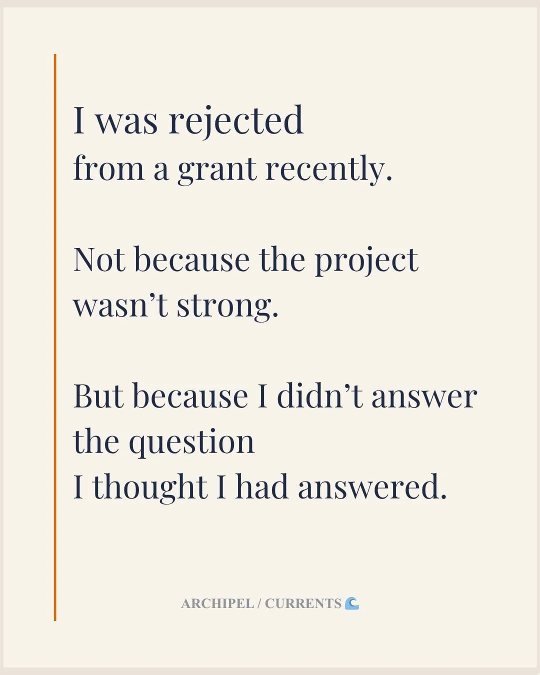 🌊 Grant Lab #2 is live.

This one comes out of a recent rejection &mdash; not because the project wasn&rsquo;t strong, but because I didn&rsquo;t demonstrate urgency clearly enough.

Not why it mattered to me. But why it needed to happen now.

If yo