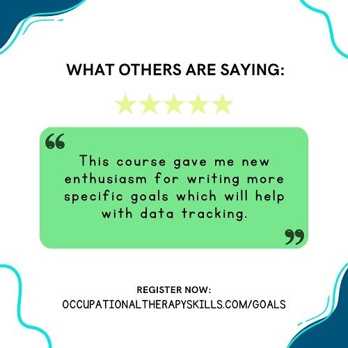 After the School-Based OT Goal Writing Workshop, you&rsquo;ll be saying the same things as the past group of attendees!

&ldquo;I picked up some good tips even though I&rsquo;m not new to the schools.&rdquo;

&ldquo;This course was easy to follow and