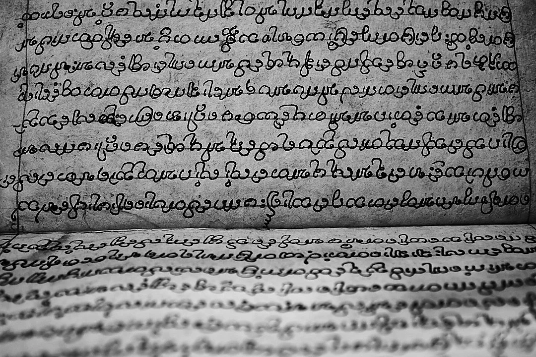 The pages of an old temple manuscript, the script dense and patient, written by hands that had all the time in the world. Whatever it says has been saying it for centuries.