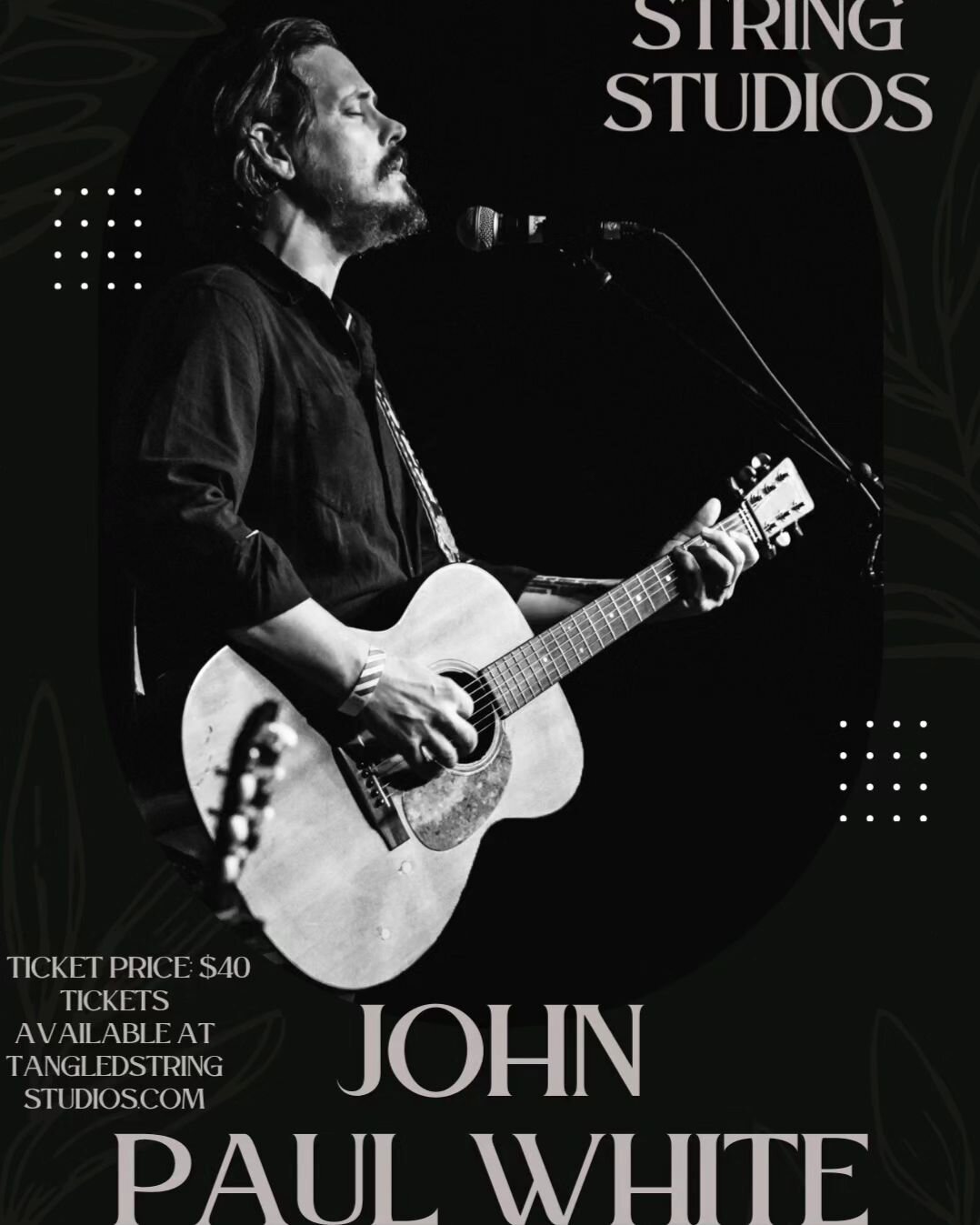 I'm super excited to be able to open for John Paul White April 5th!